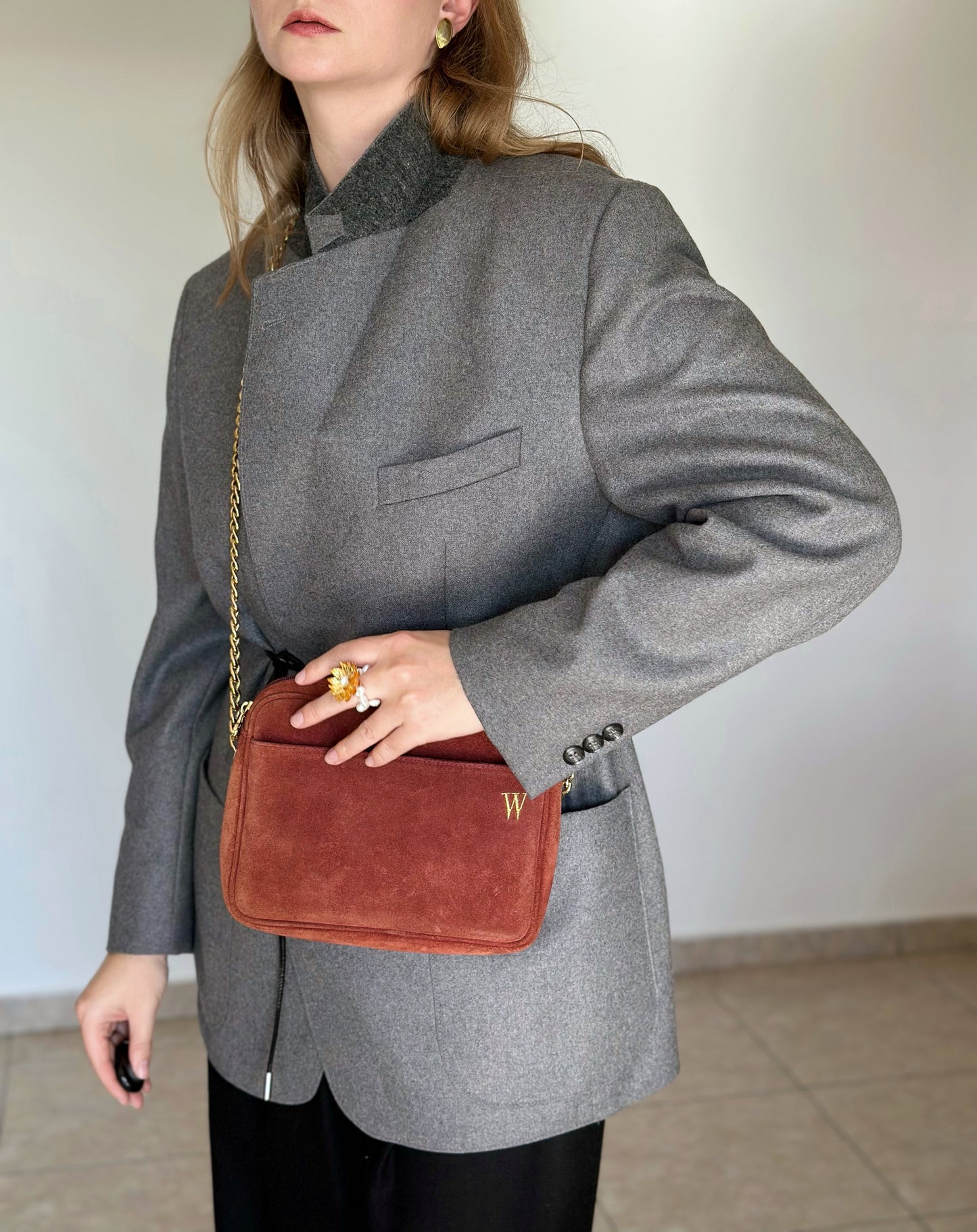 Vintage suede bag by Windsmoor 1980s)