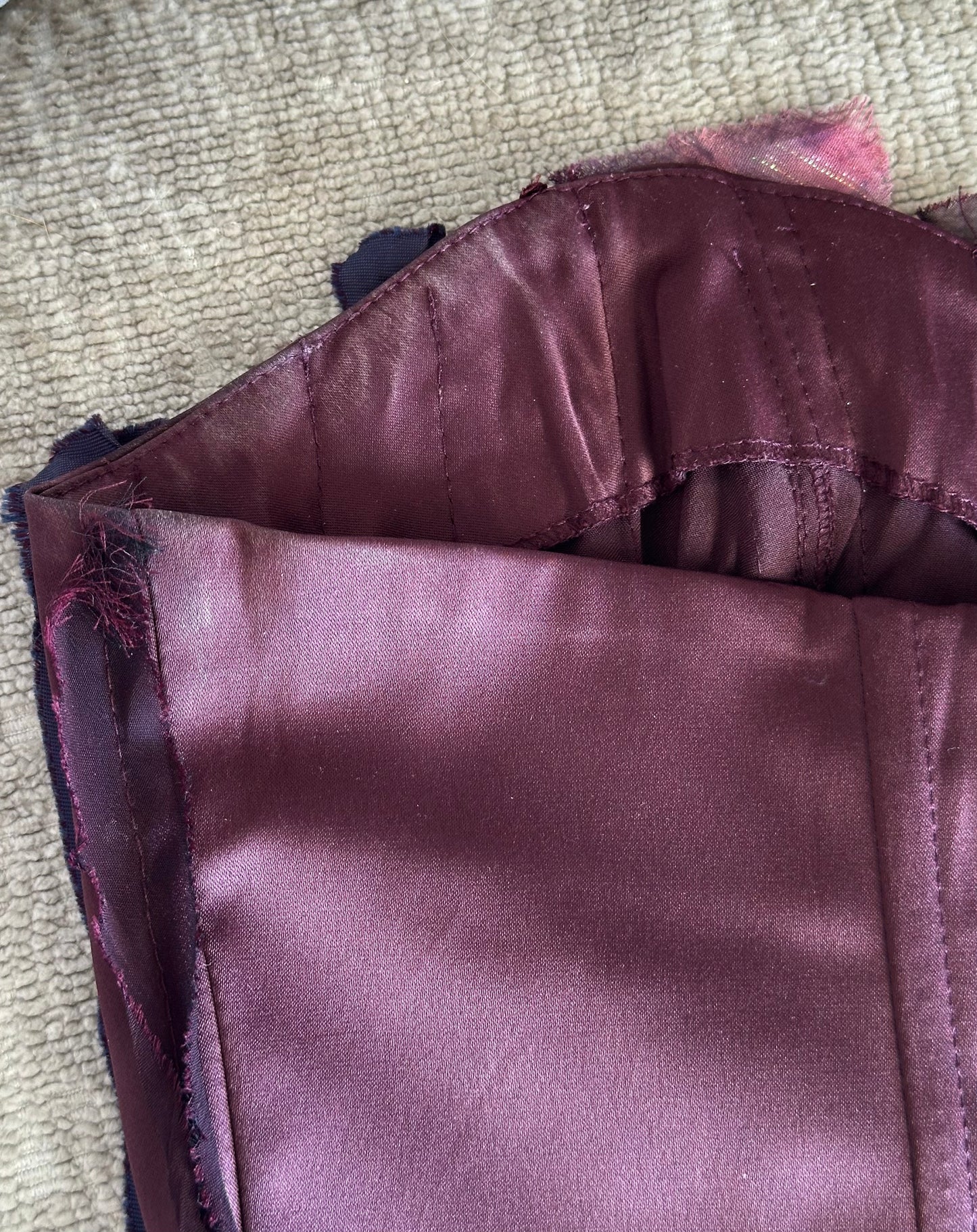 Stunning vintage burgundy corset top