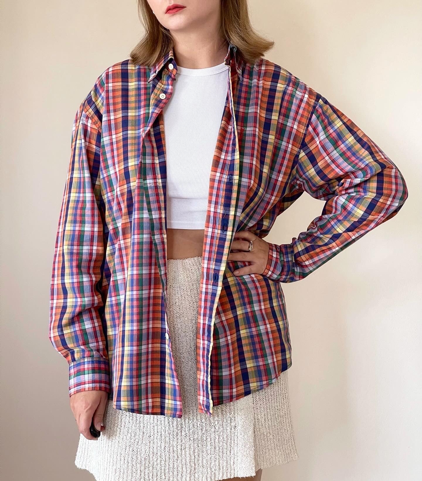 Beautiful vintage YSL plaid shirt