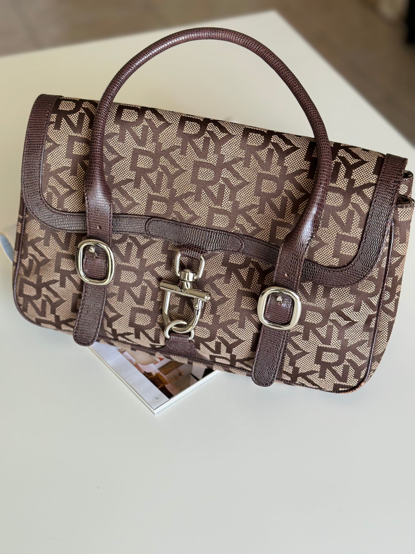 Vintage brown monogram bag DKNY