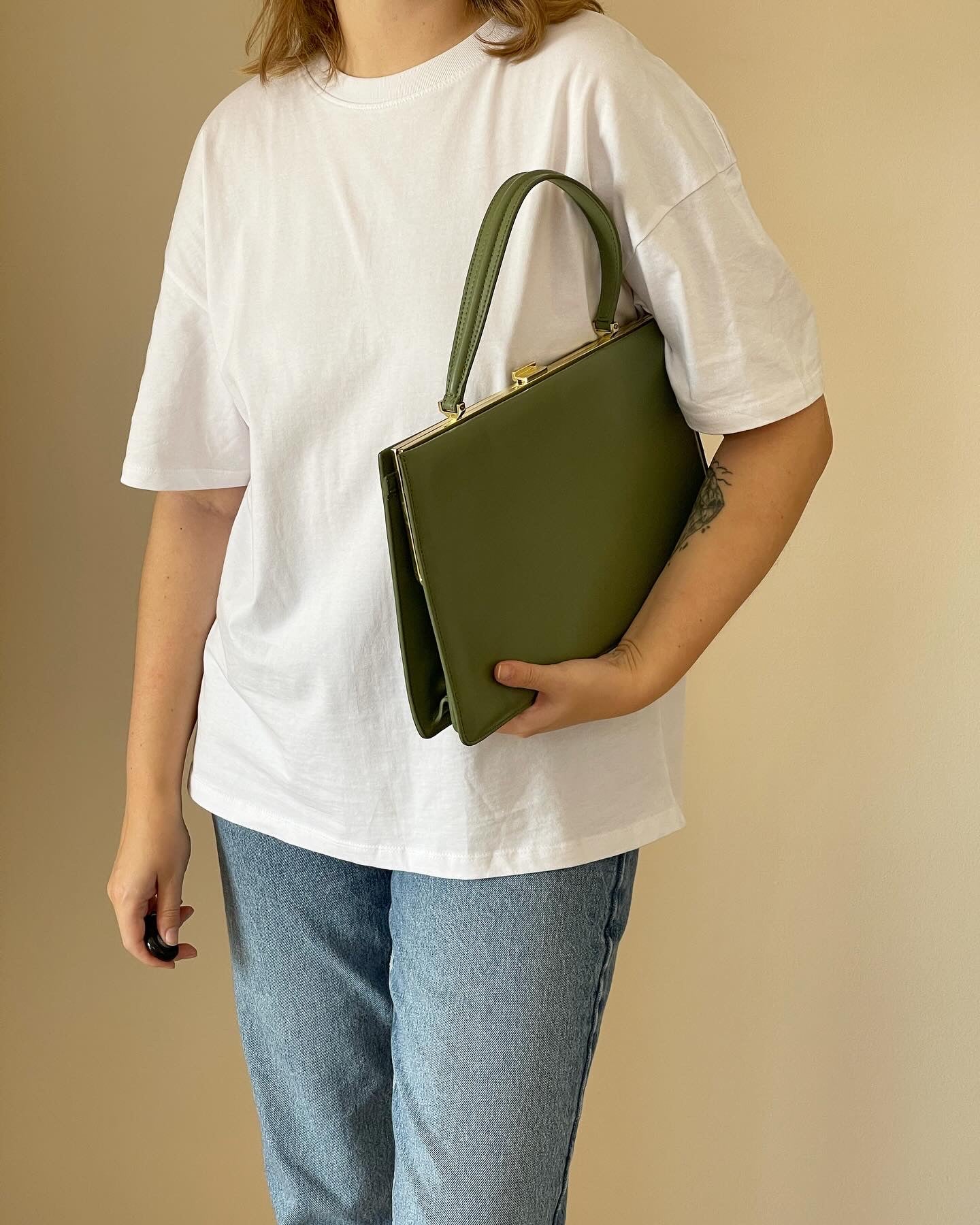 Gorgeous leather green bag (Celine inspired)