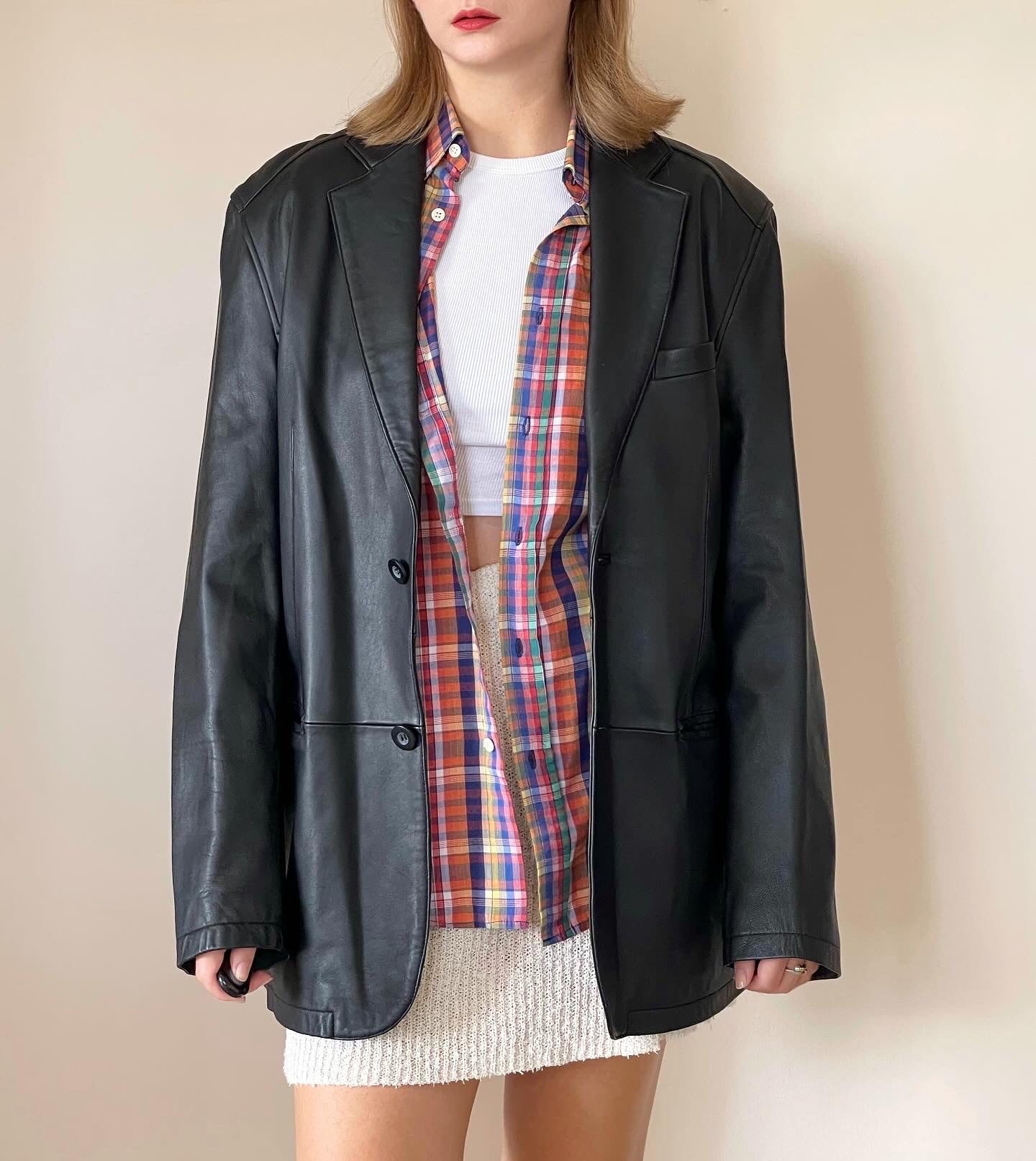 Stunning vintage oversized leather jacket Columbia