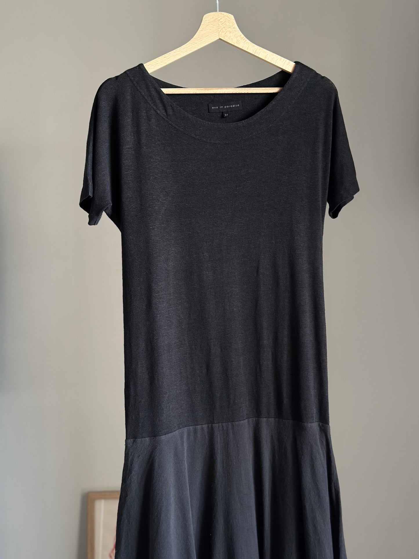 Amazing black linen/cotton casual dress