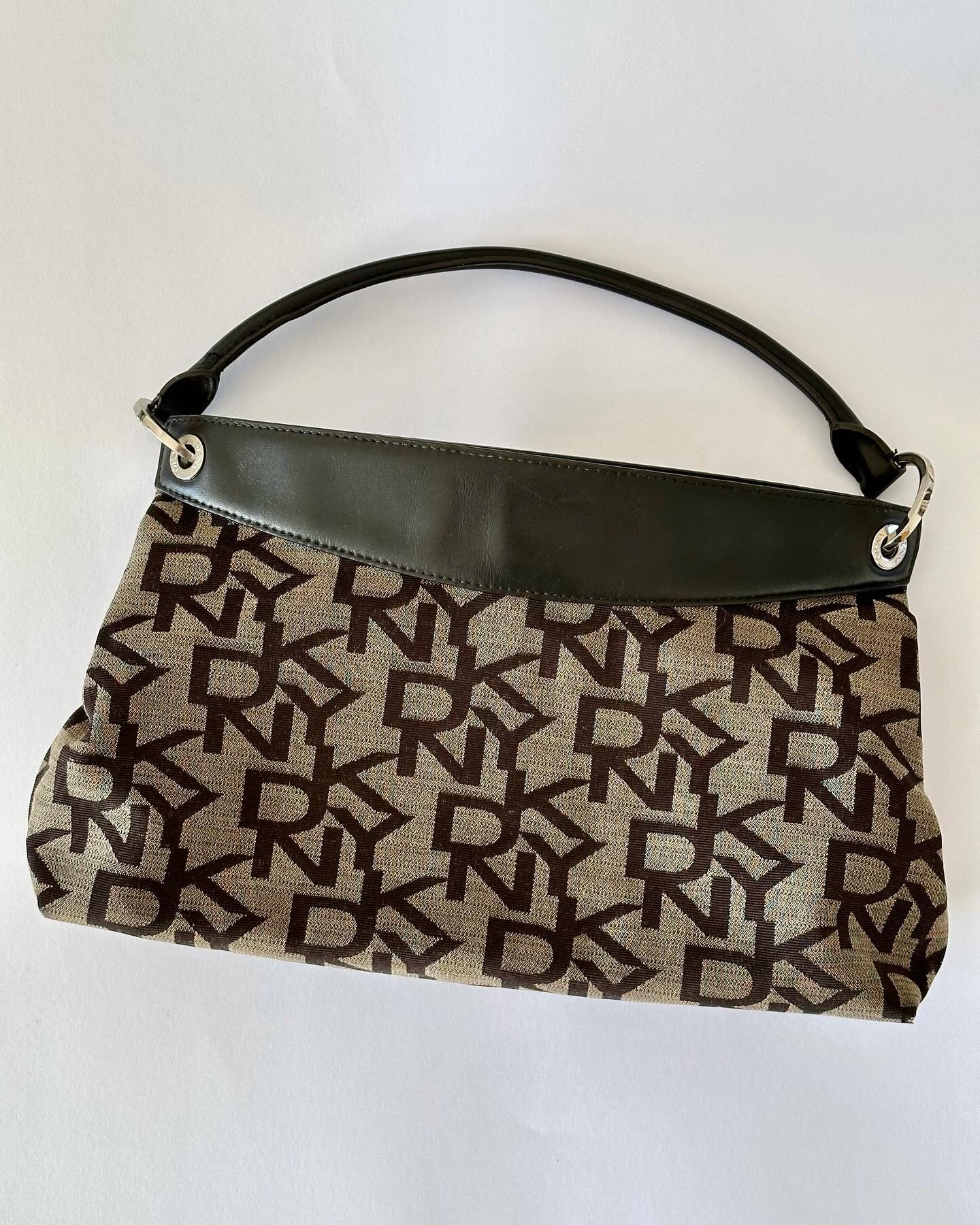 Trendy vintage DKNY bag with monogram print