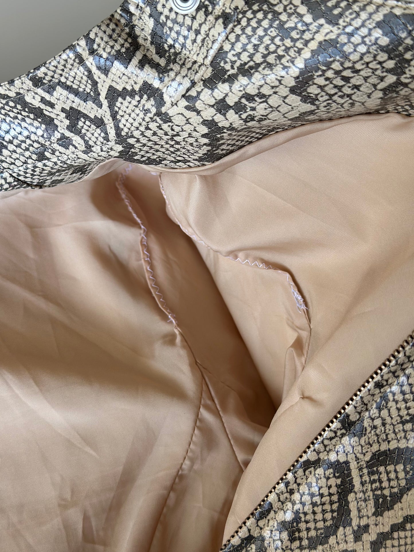 Amazing vintage snake-print faux leather jacket