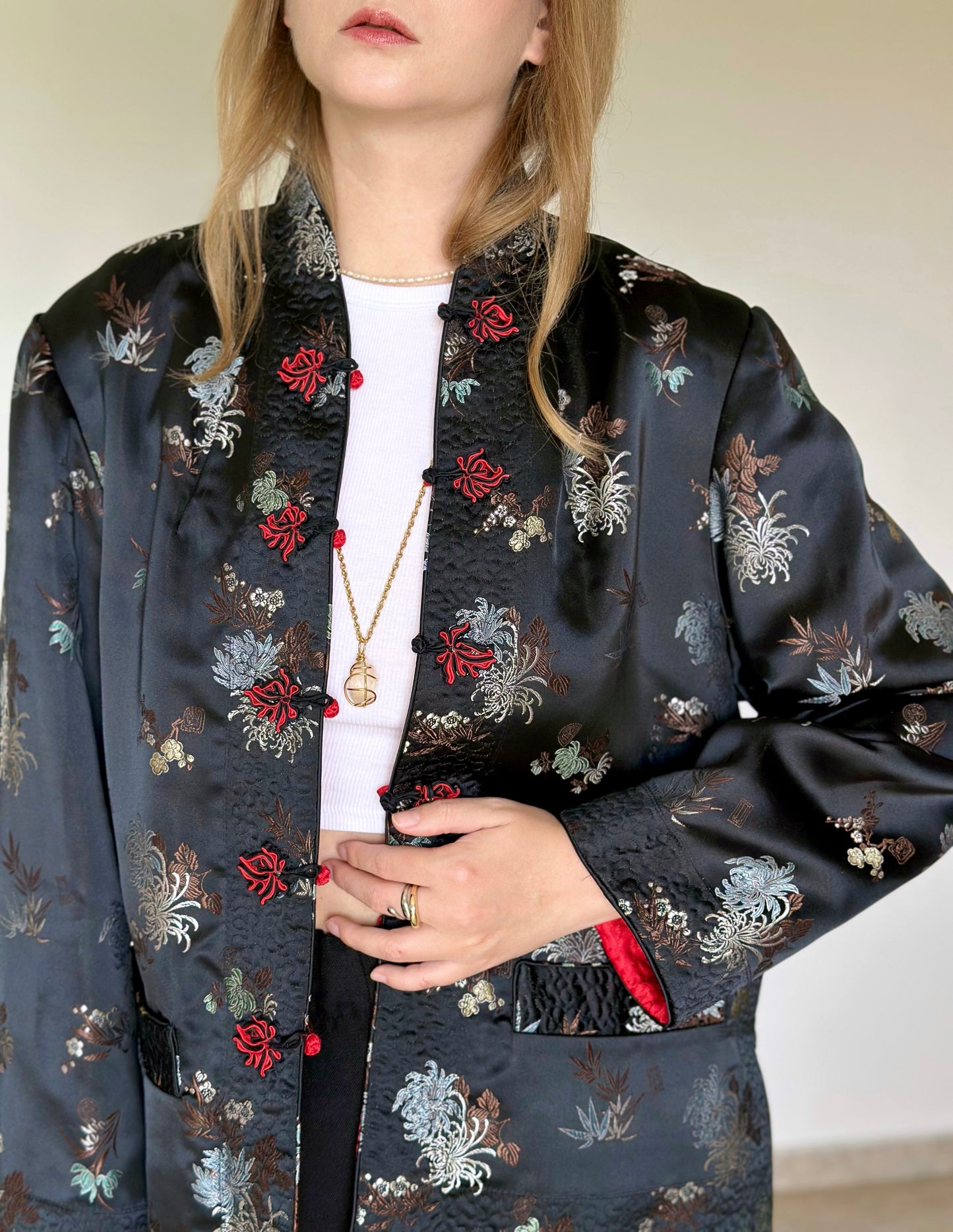 Stunning vintage silk reversible Asian jacket