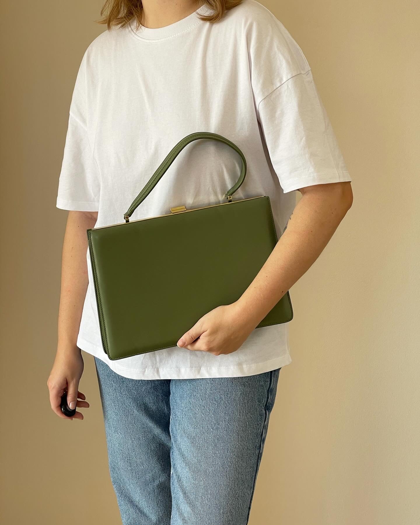 Gorgeous leather green bag (Celine inspired)