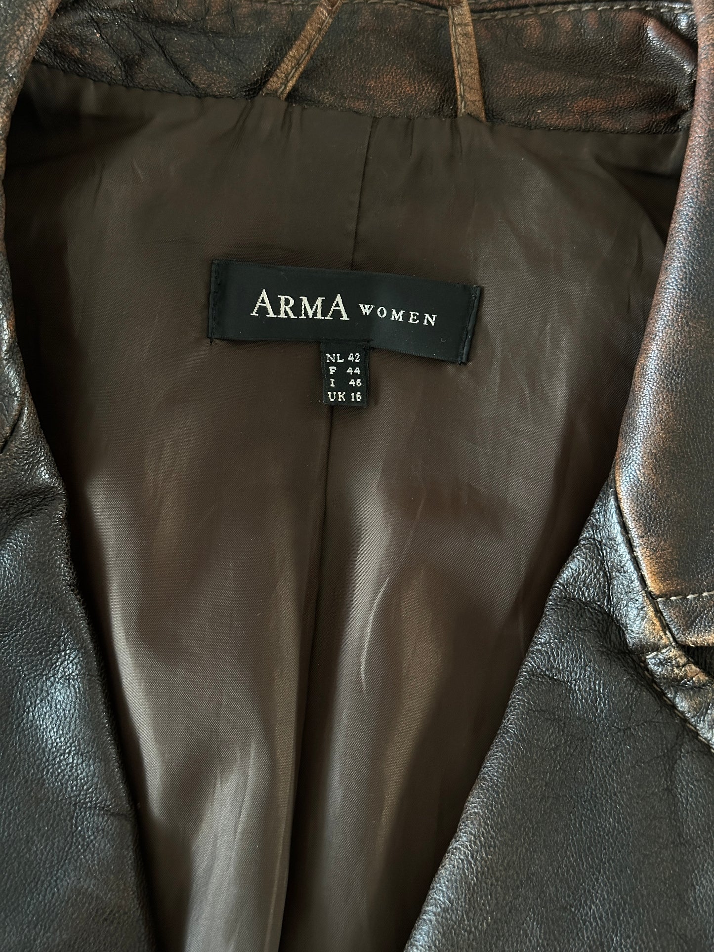 Trendy vintage distressed leather jacket