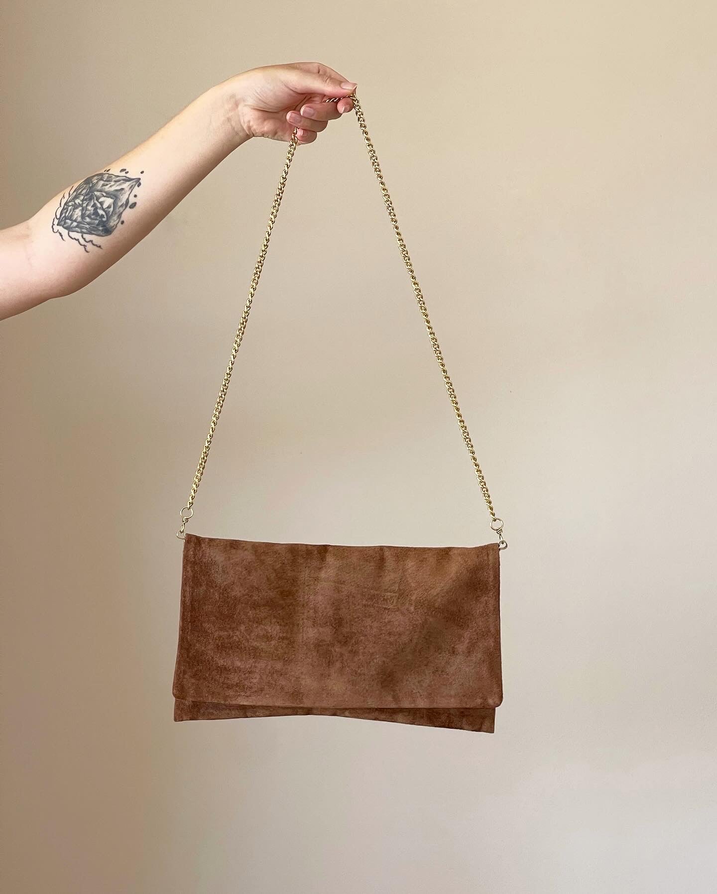Lovely vintage caramel suede bag