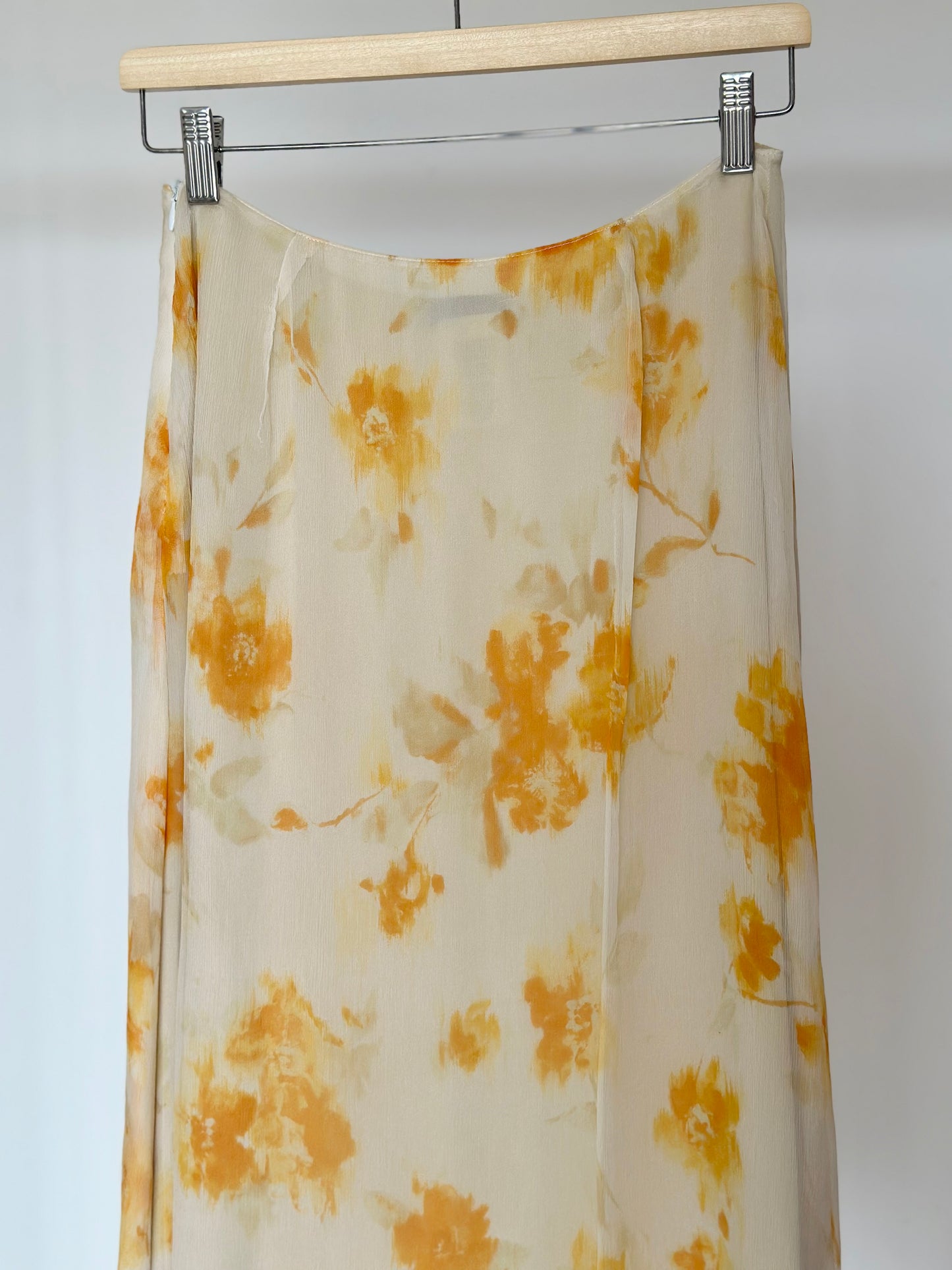Stunning vintage asymmetrical 100% silk skirt