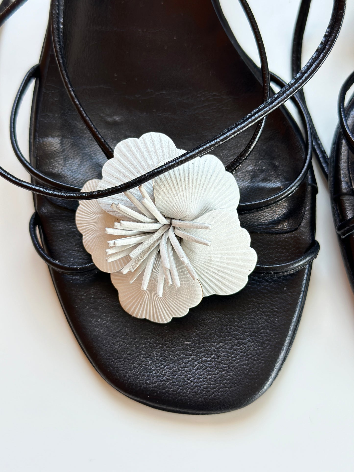 Vintage leather heeled sandals