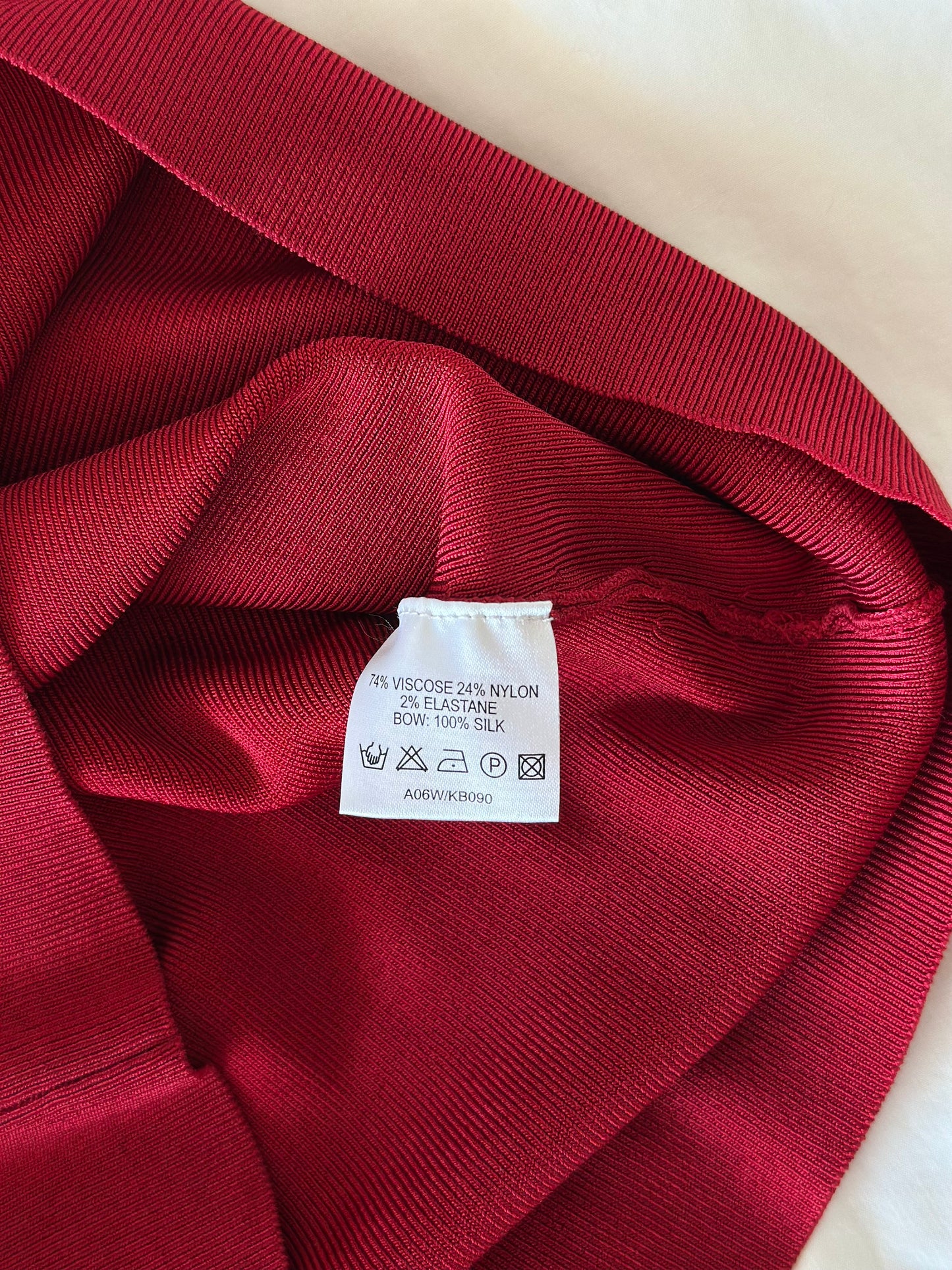 Incredible vintage red top with bow by Karen Millen