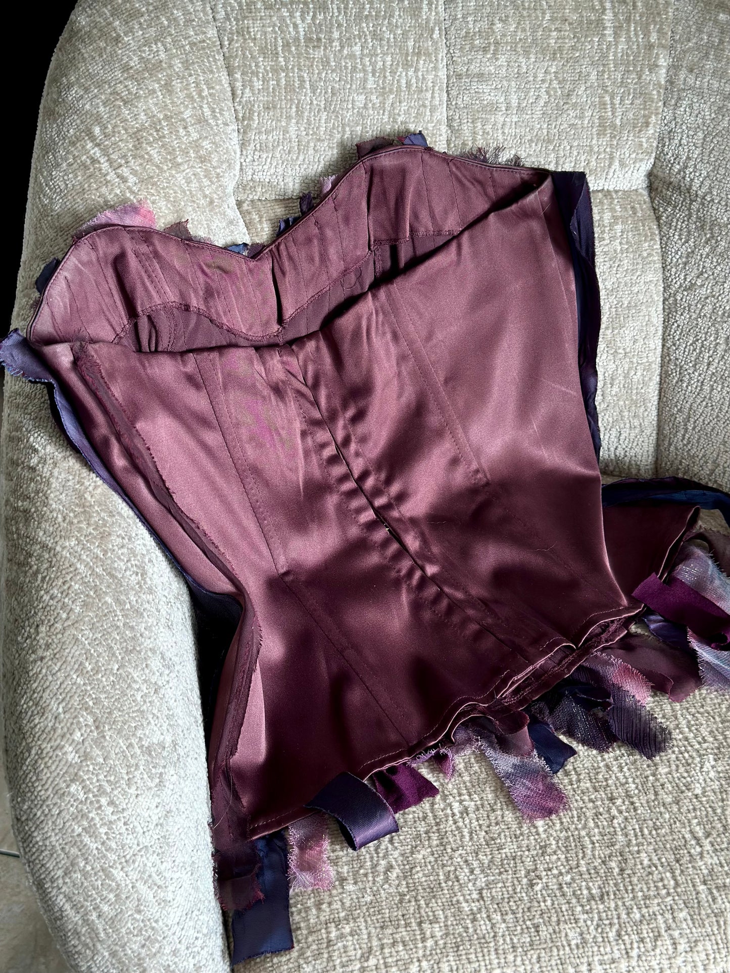 Stunning vintage burgundy corset top
