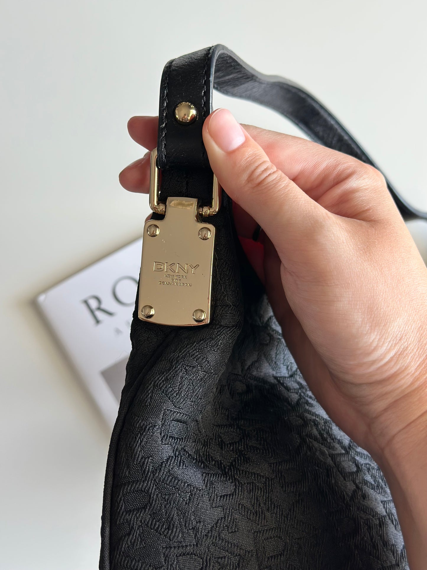 Sophisticated vintage DKNY shoulder hobo bag