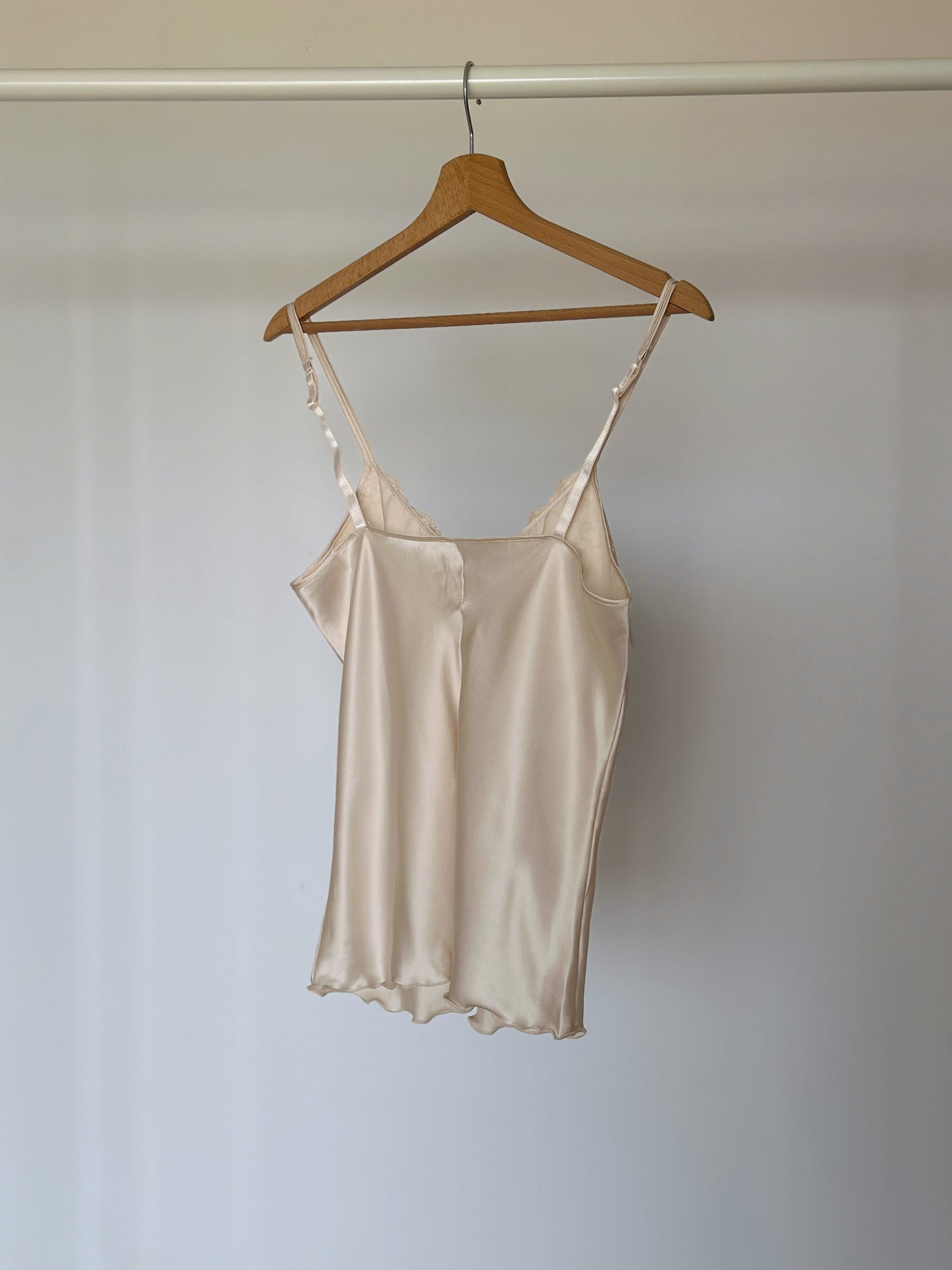 Vintage satin top with lace