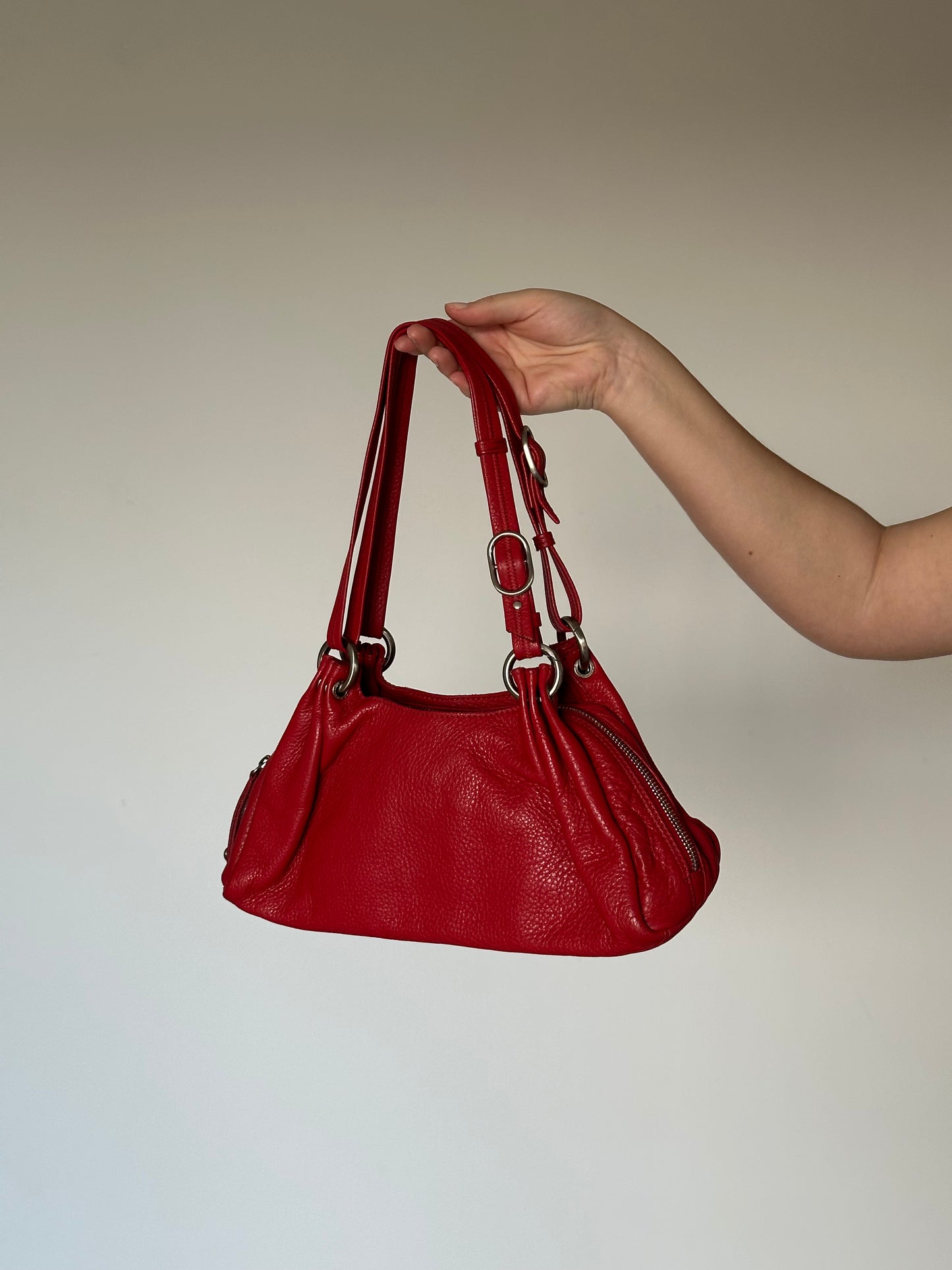 Real leather red bag Wanlima