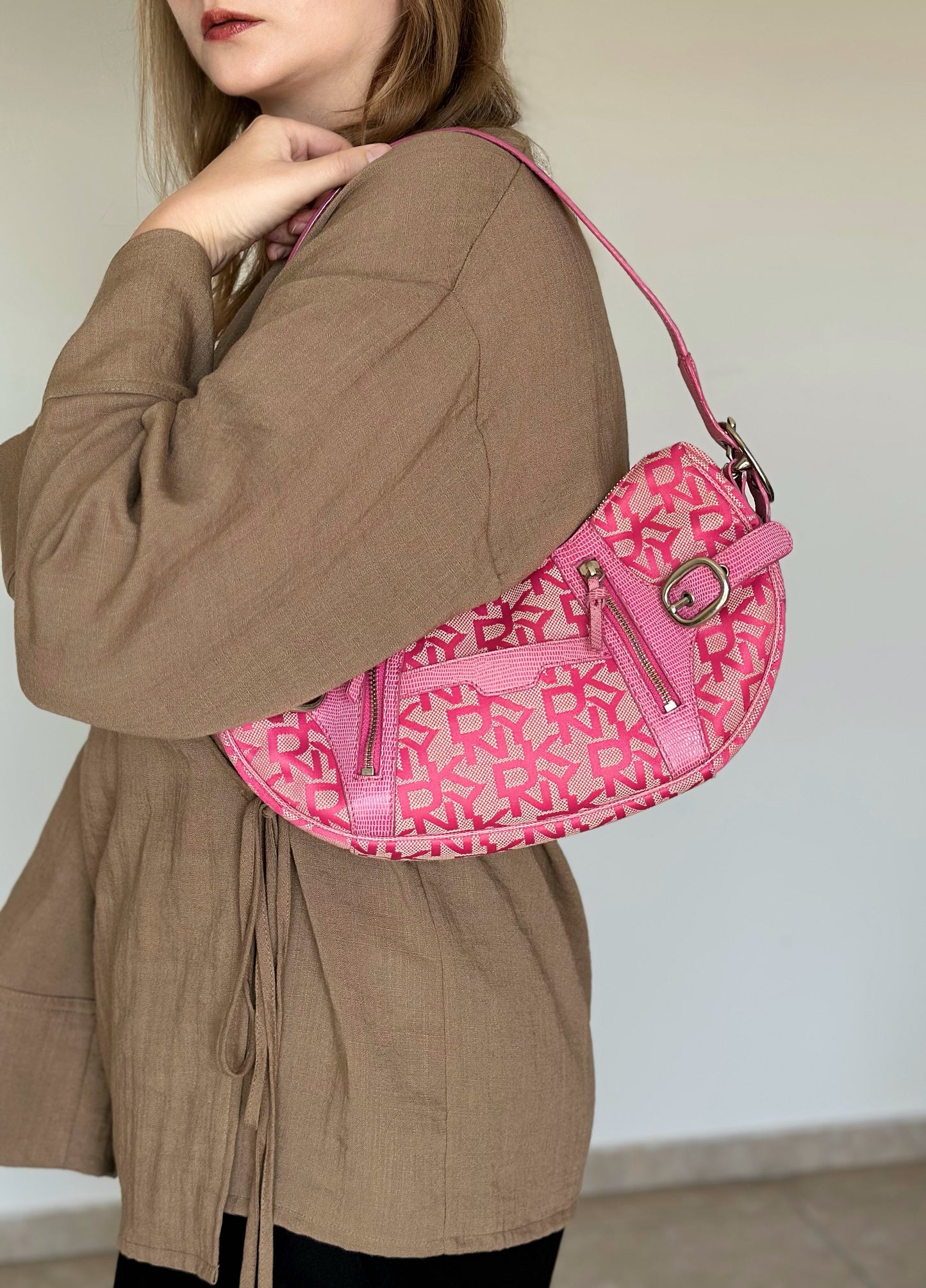 Stylish vintage pink bag DKNY (2000s era)