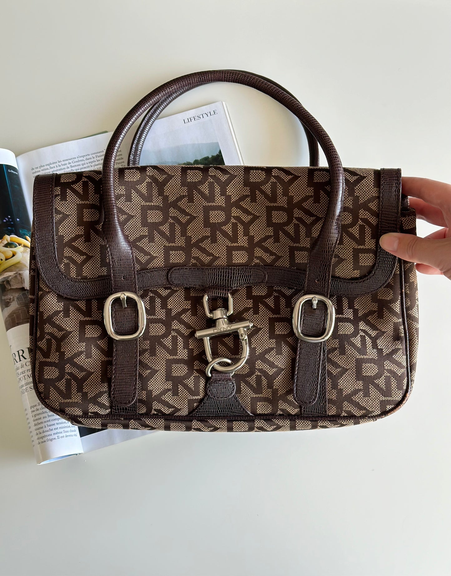 Vintage brown monogram bag DKNY