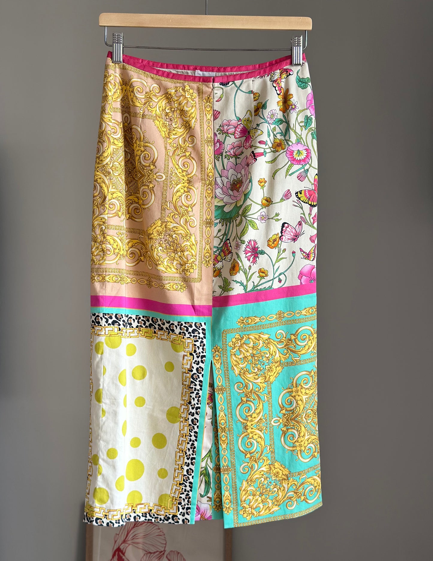 Unique vintage patchwork skirt by Austrian designer