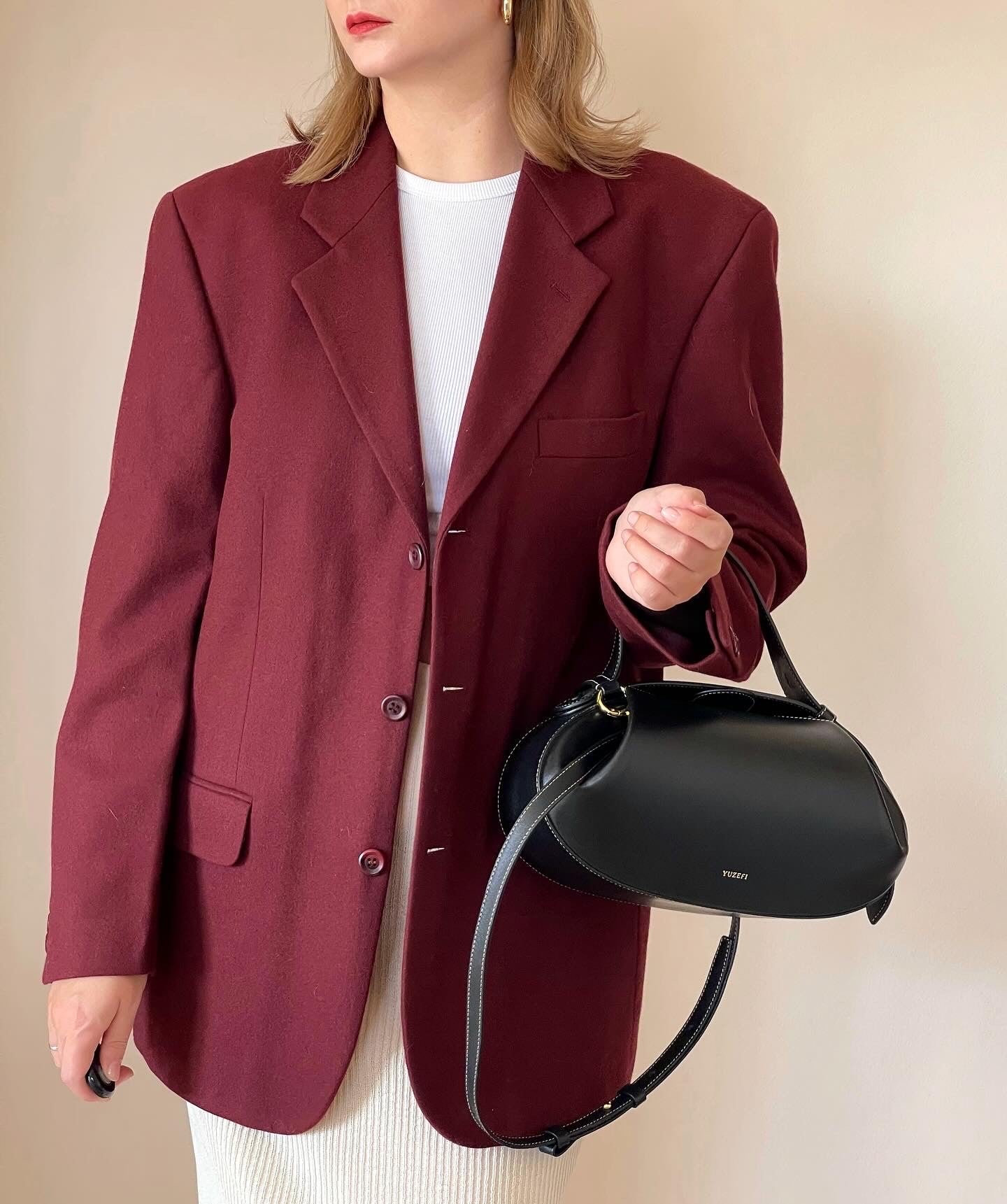 Oversized vintage wool and cashmere jacket