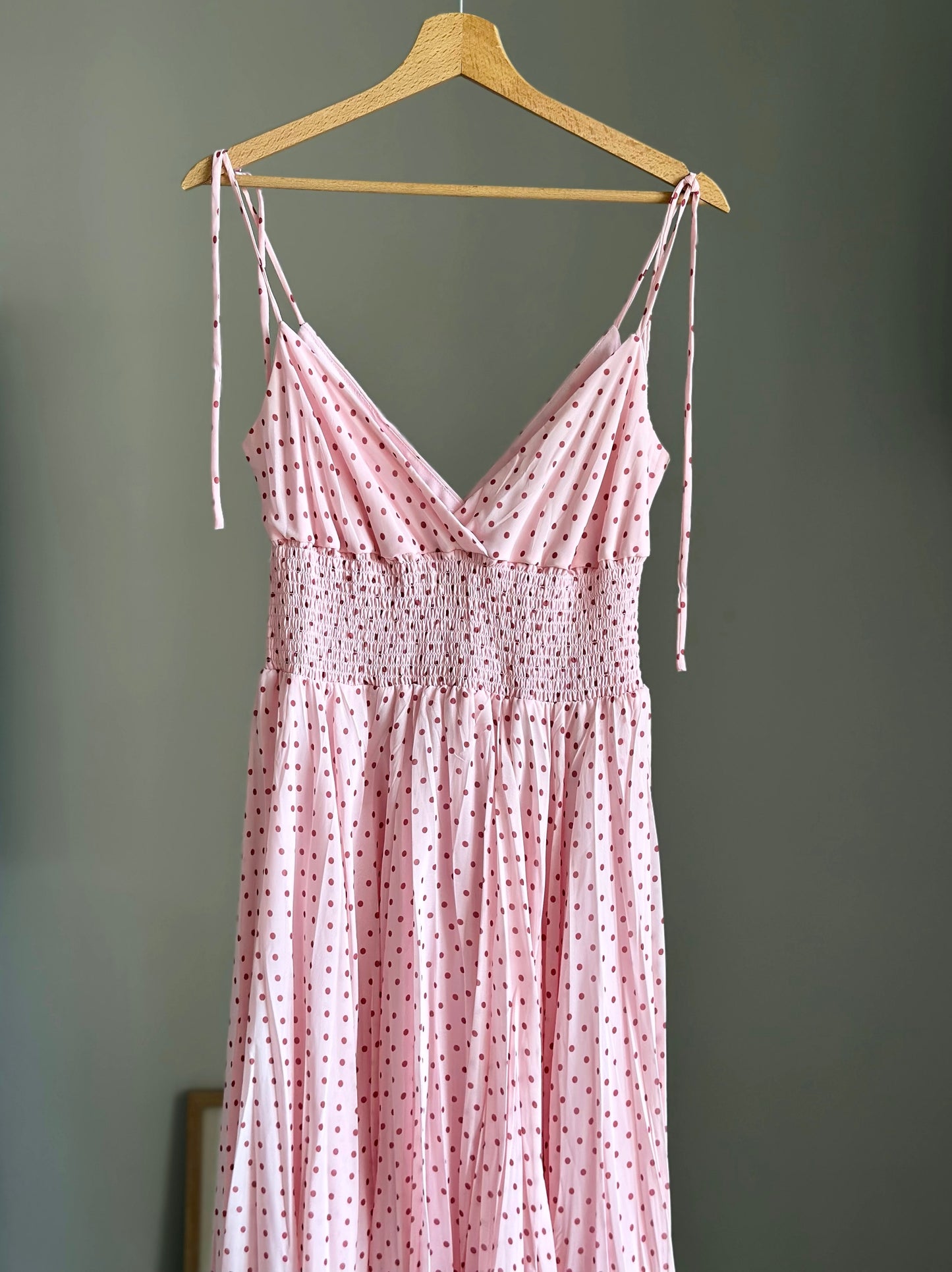 Feminine polka dot sundress from Y2K era