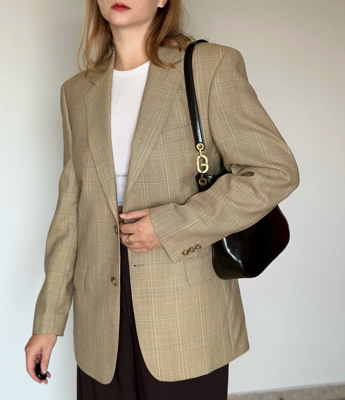 Vintage plaid oversized blazer