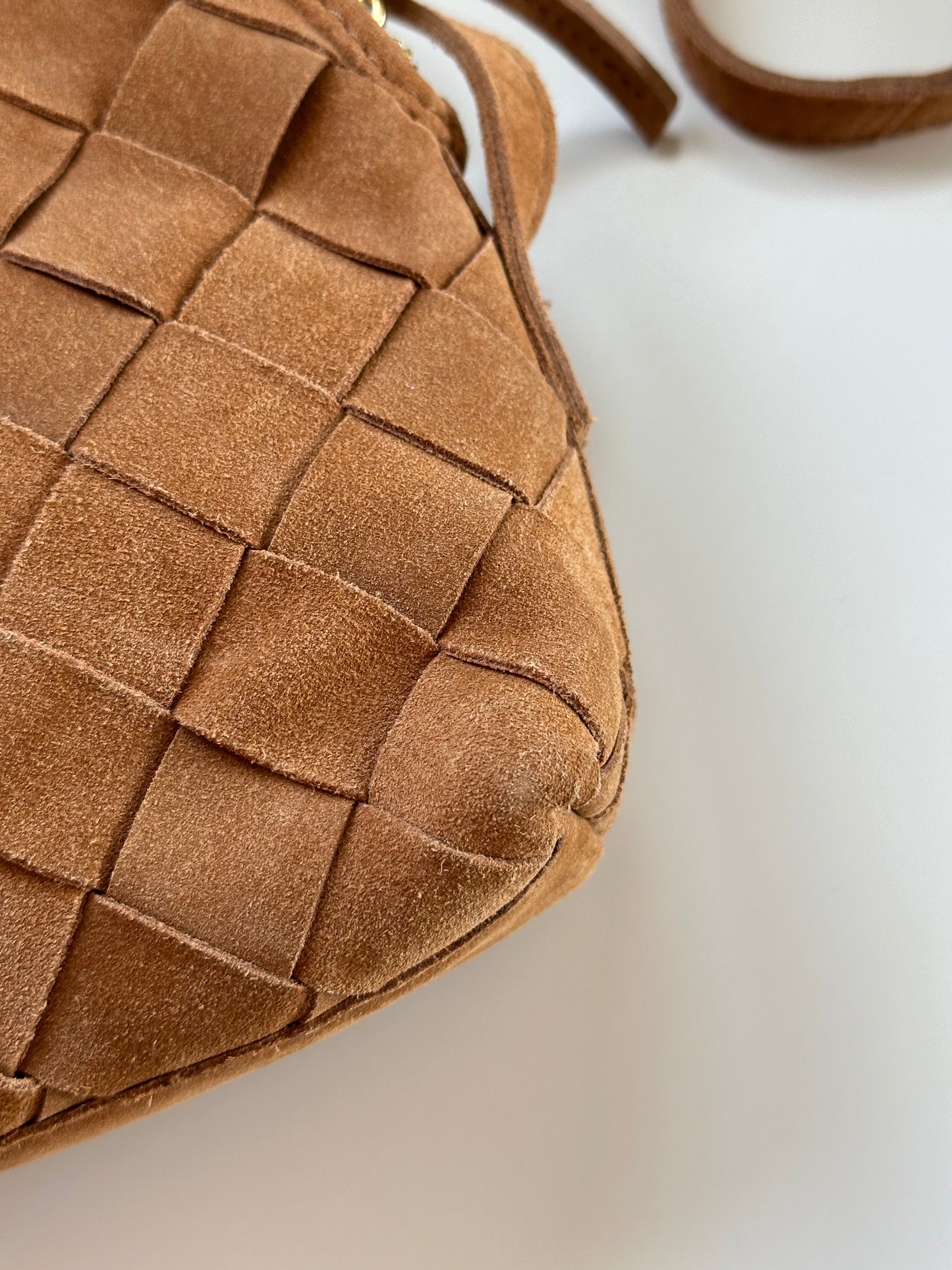 Suede caramel bag
