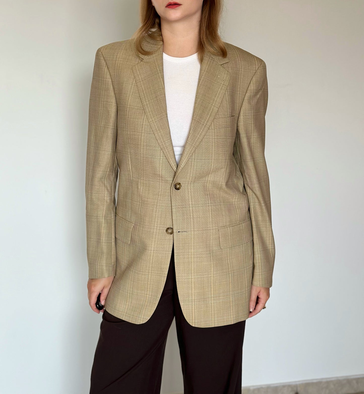 Vintage plaid oversized blazer