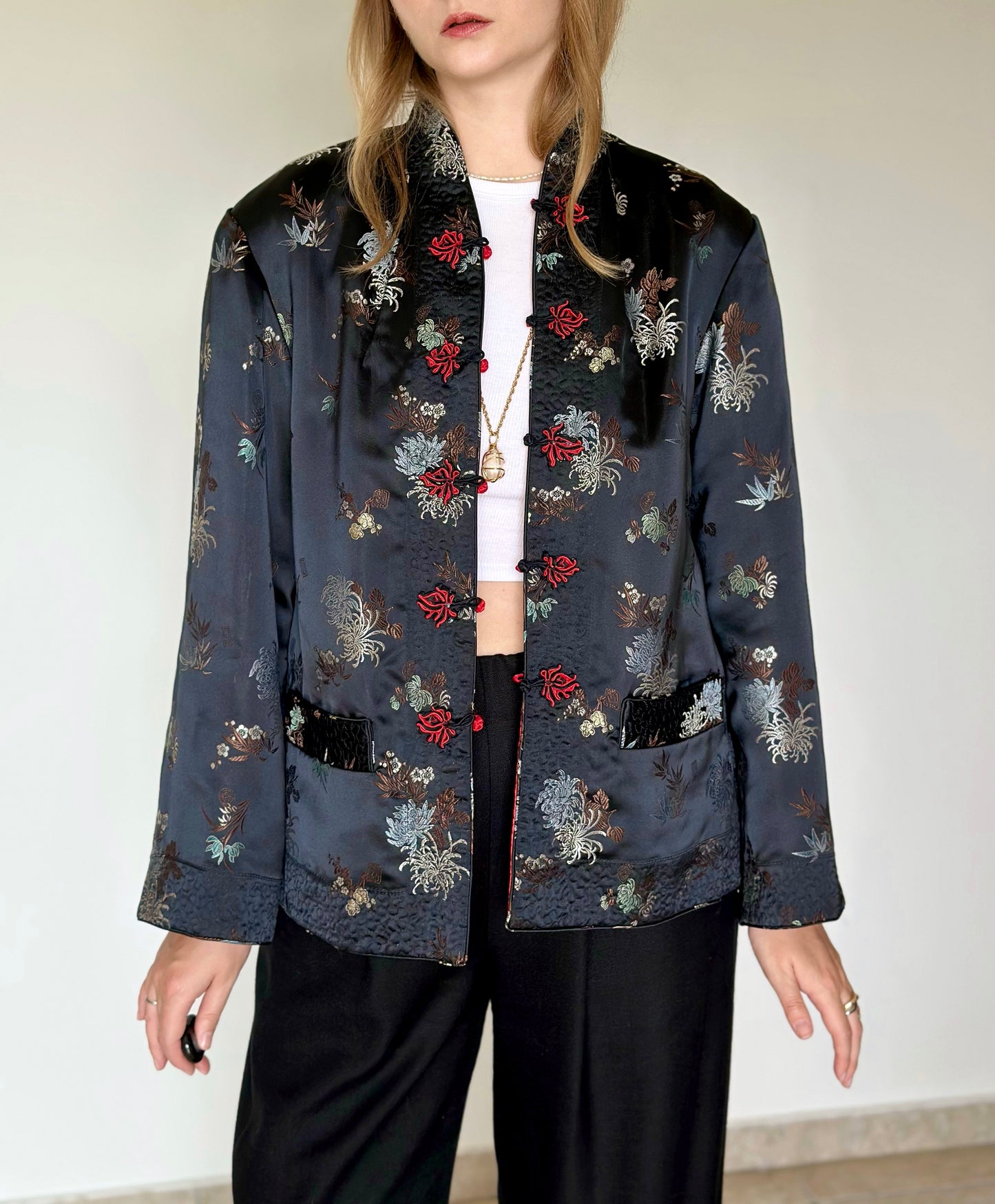 Stunning vintage silk reversible Asian jacket