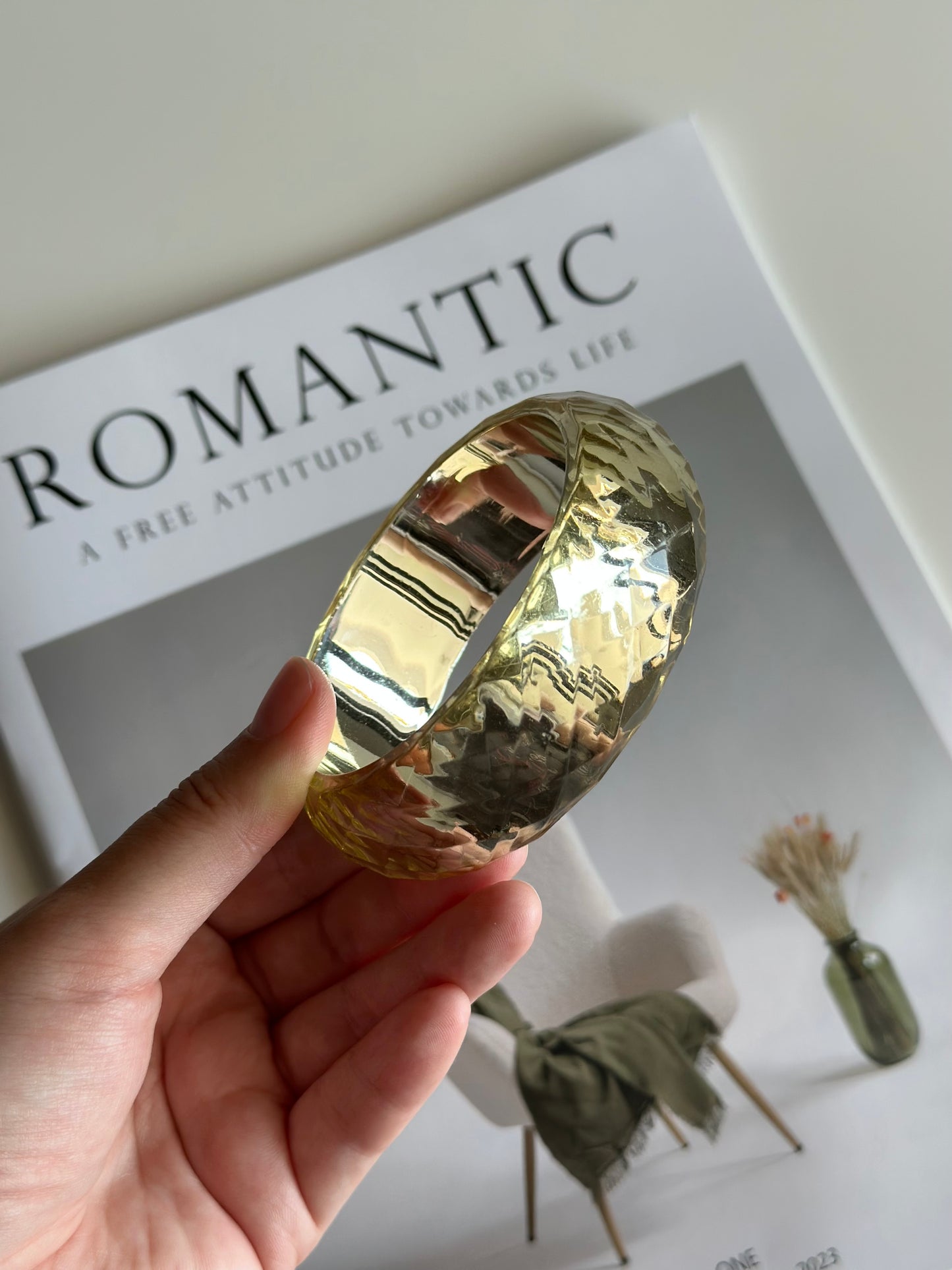 Sculptural vintage lucite bracelet