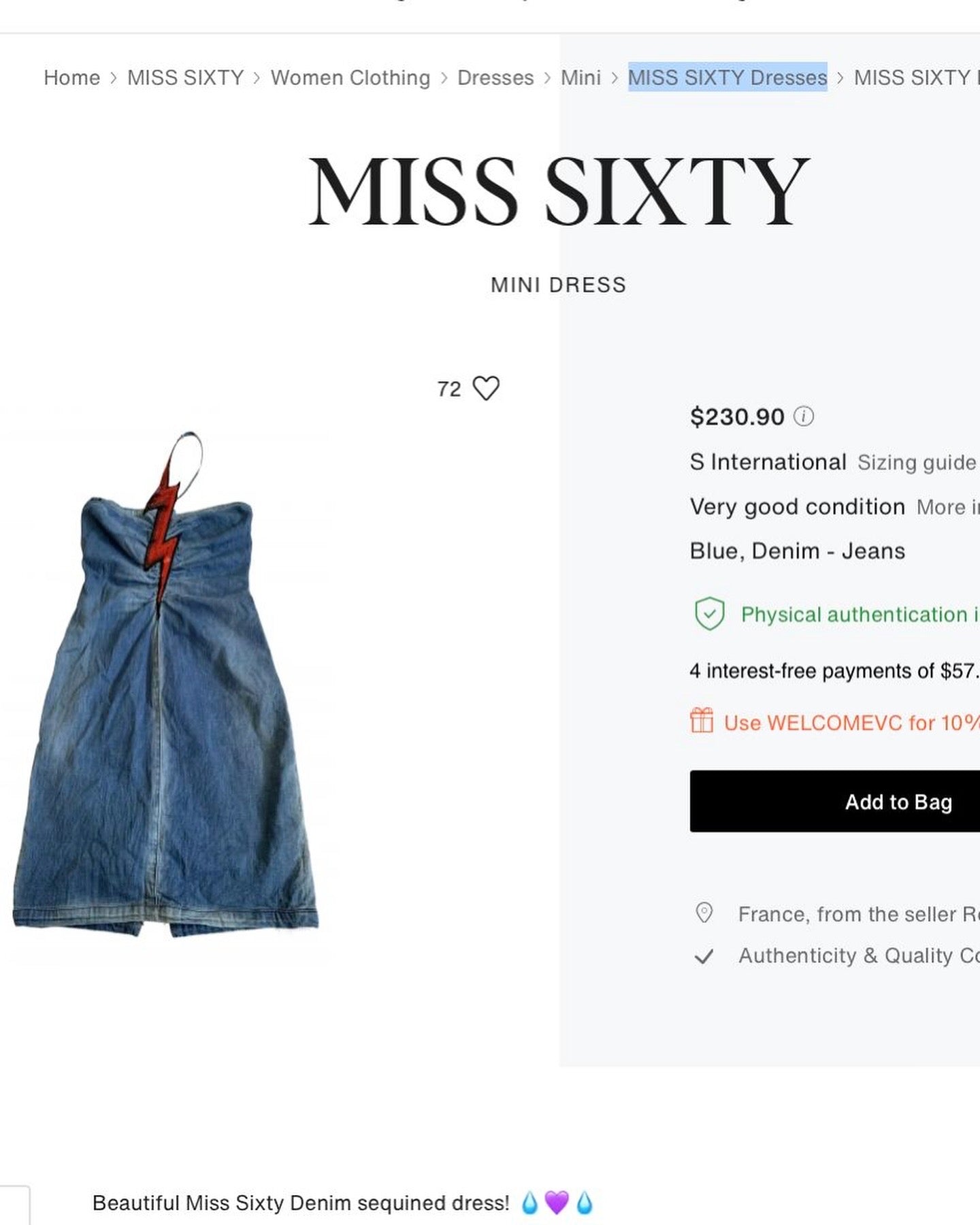 Super rare denim dress Miss Sixty ❤️🔥