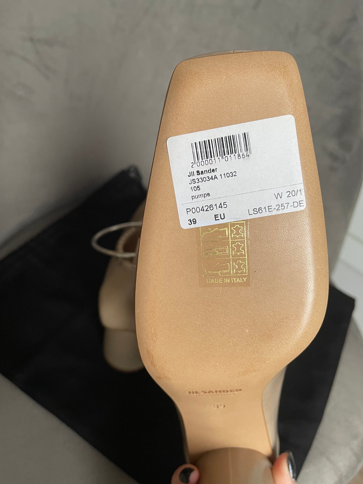 Jil Sander leather shoes with anklets