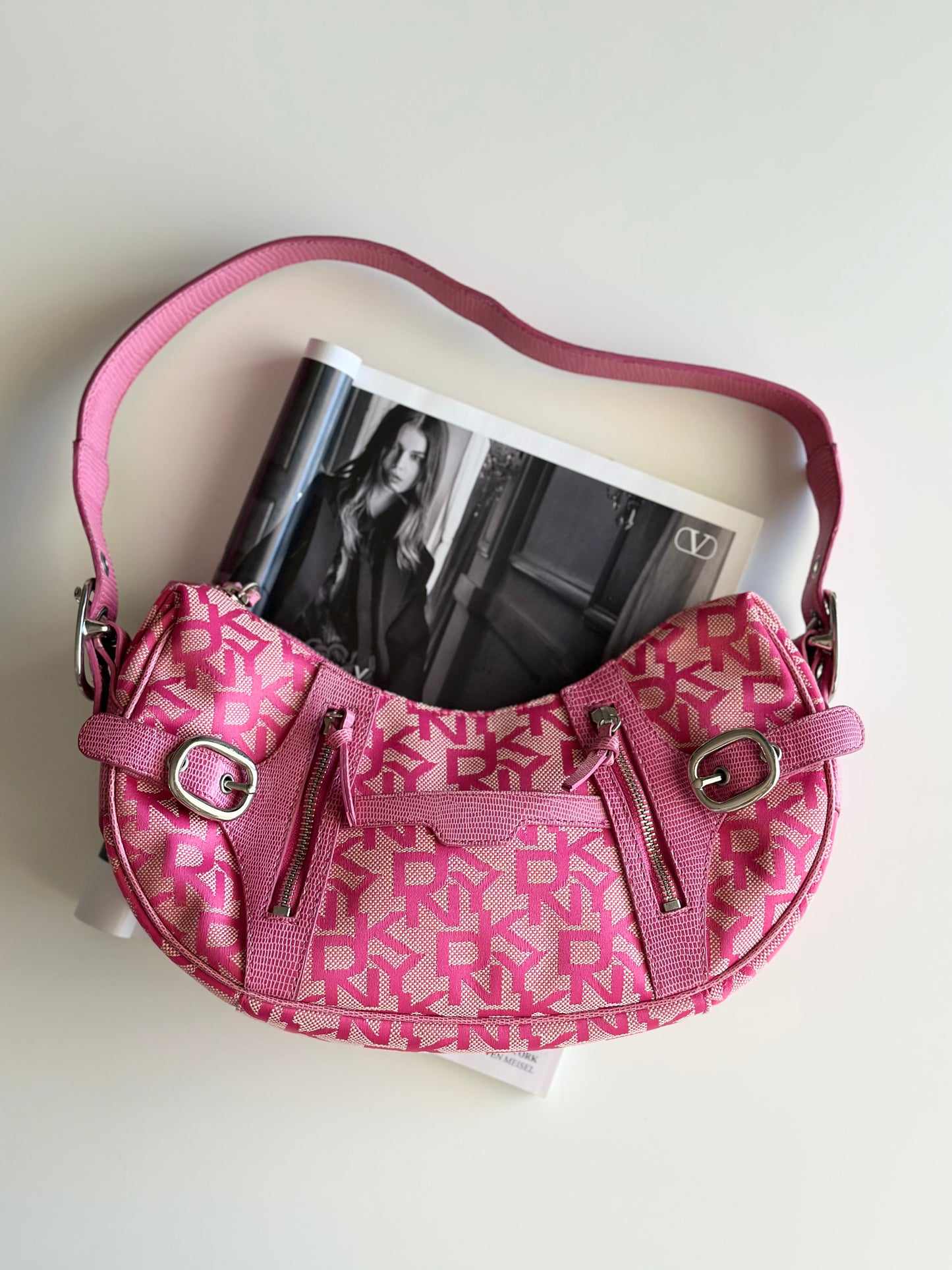 Stylish vintage pink bag DKNY (2000s era)