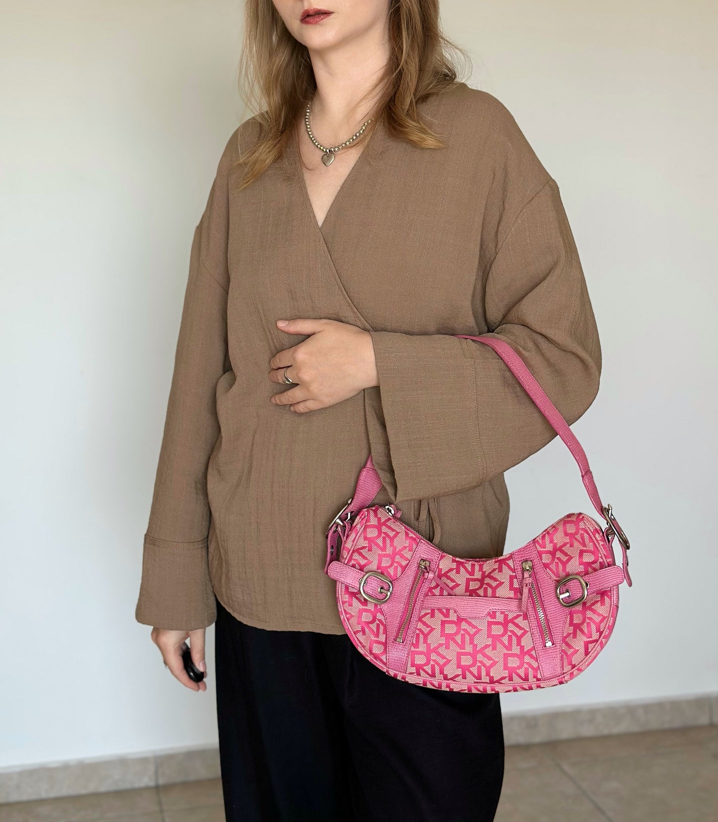 Stylish vintage pink bag DKNY (2000s era)