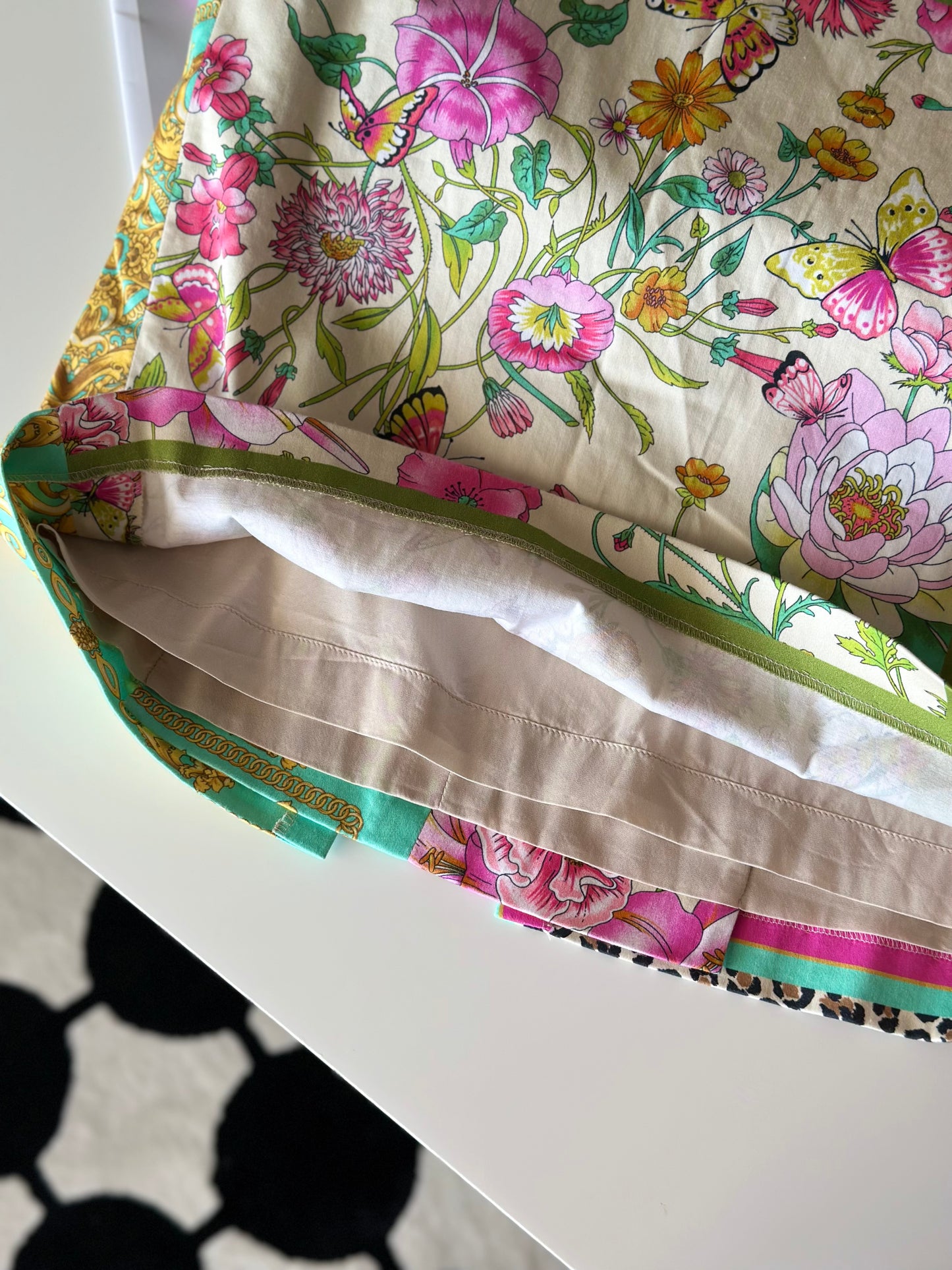 Unique vintage patchwork skirt by Austrian designer