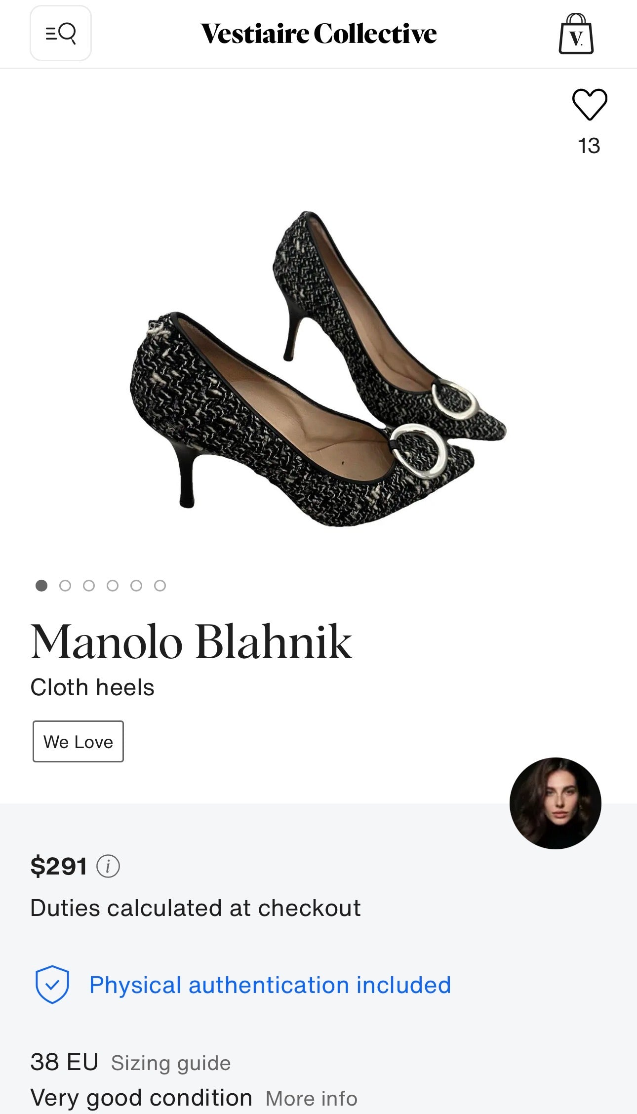 Authentic Manolo Blahnik tweed heels