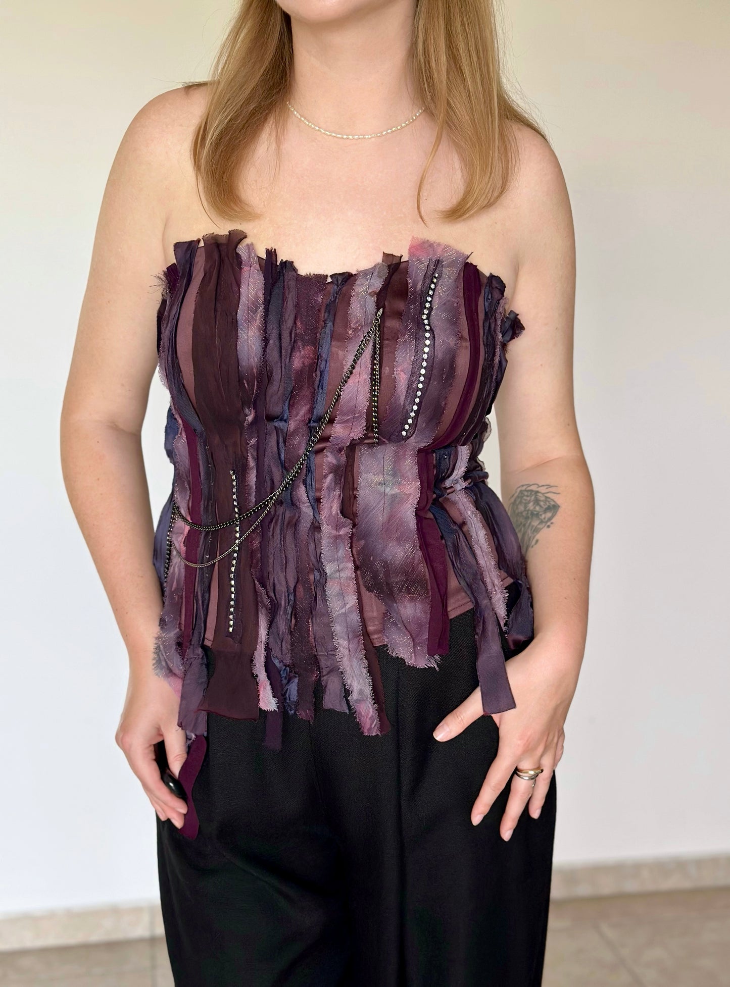 Stunning vintage burgundy corset top