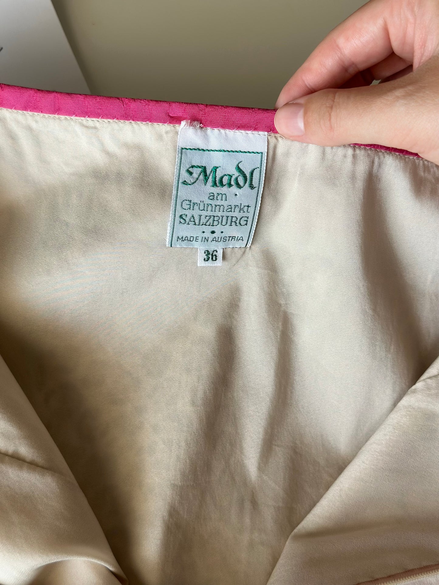 Unique vintage patchwork skirt by Austrian designer