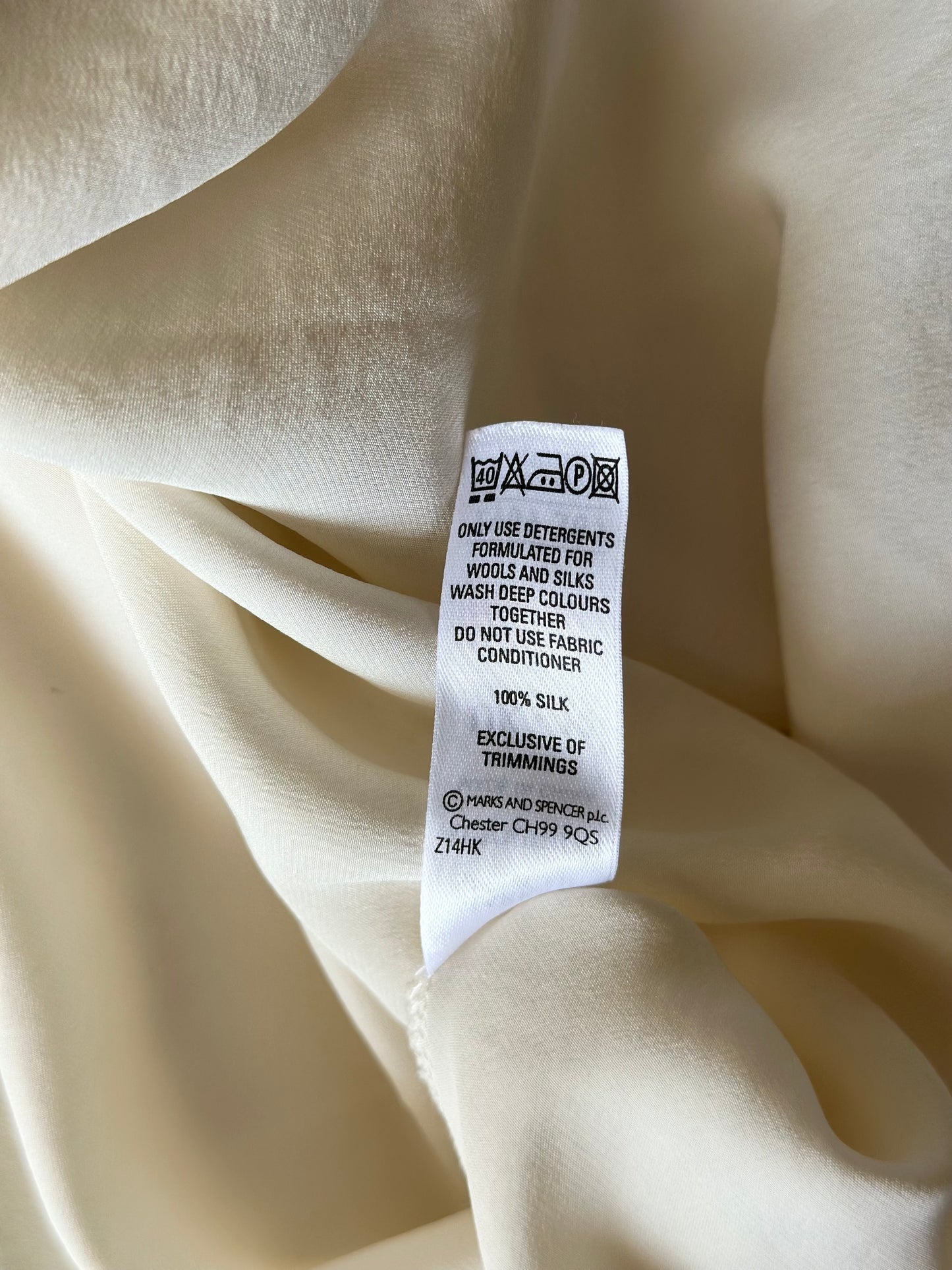 A beautiful silk ivory night dress with lace
