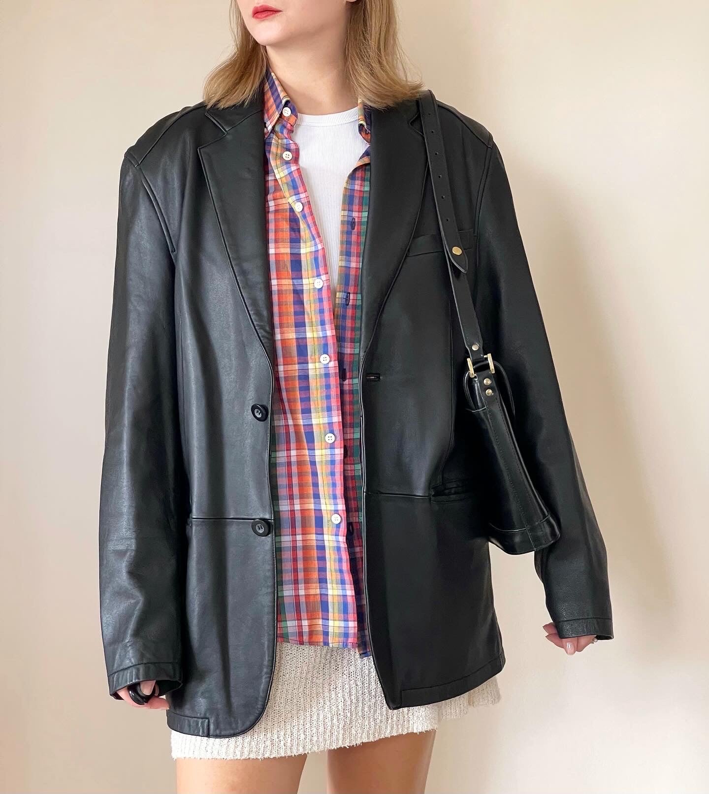 Stunning vintage oversized leather jacket Columbia