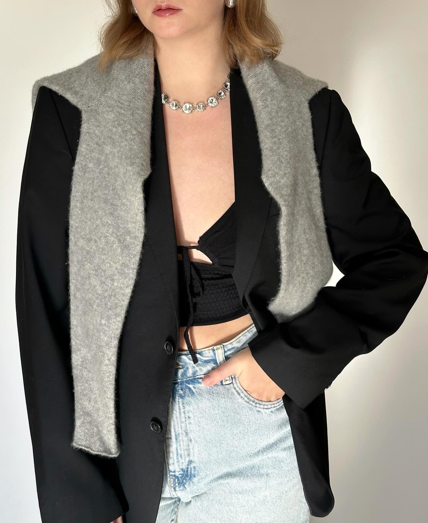 Vintage men's 100% wool black blazer