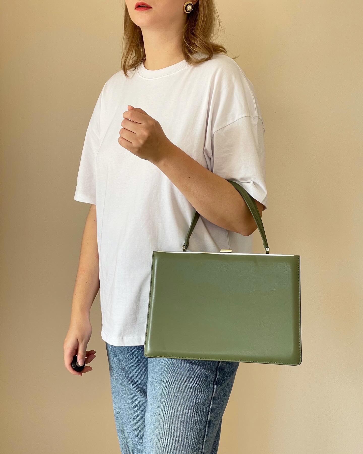 Gorgeous leather green bag (Celine inspired)