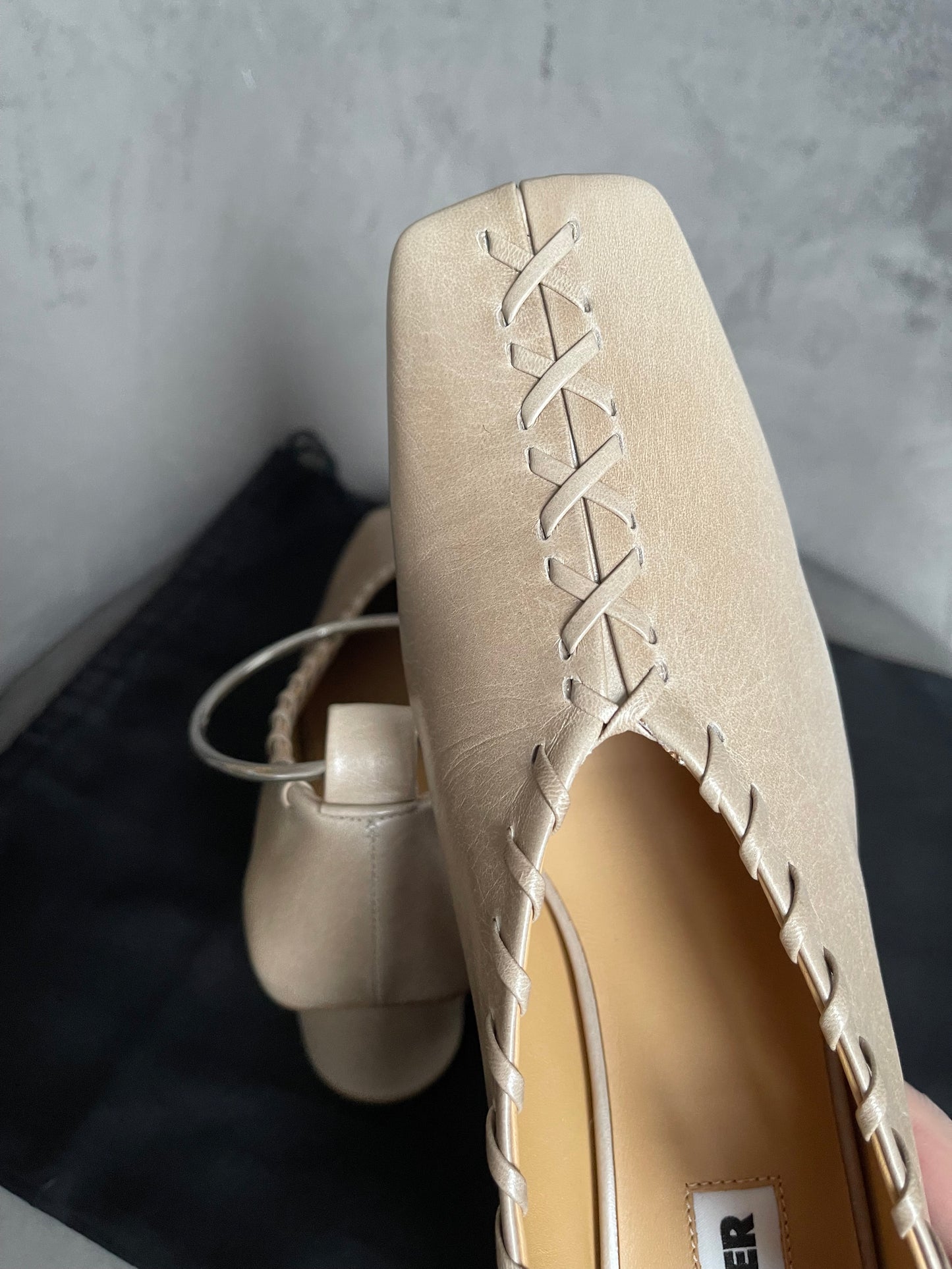 Jil Sander leather shoes with anklets