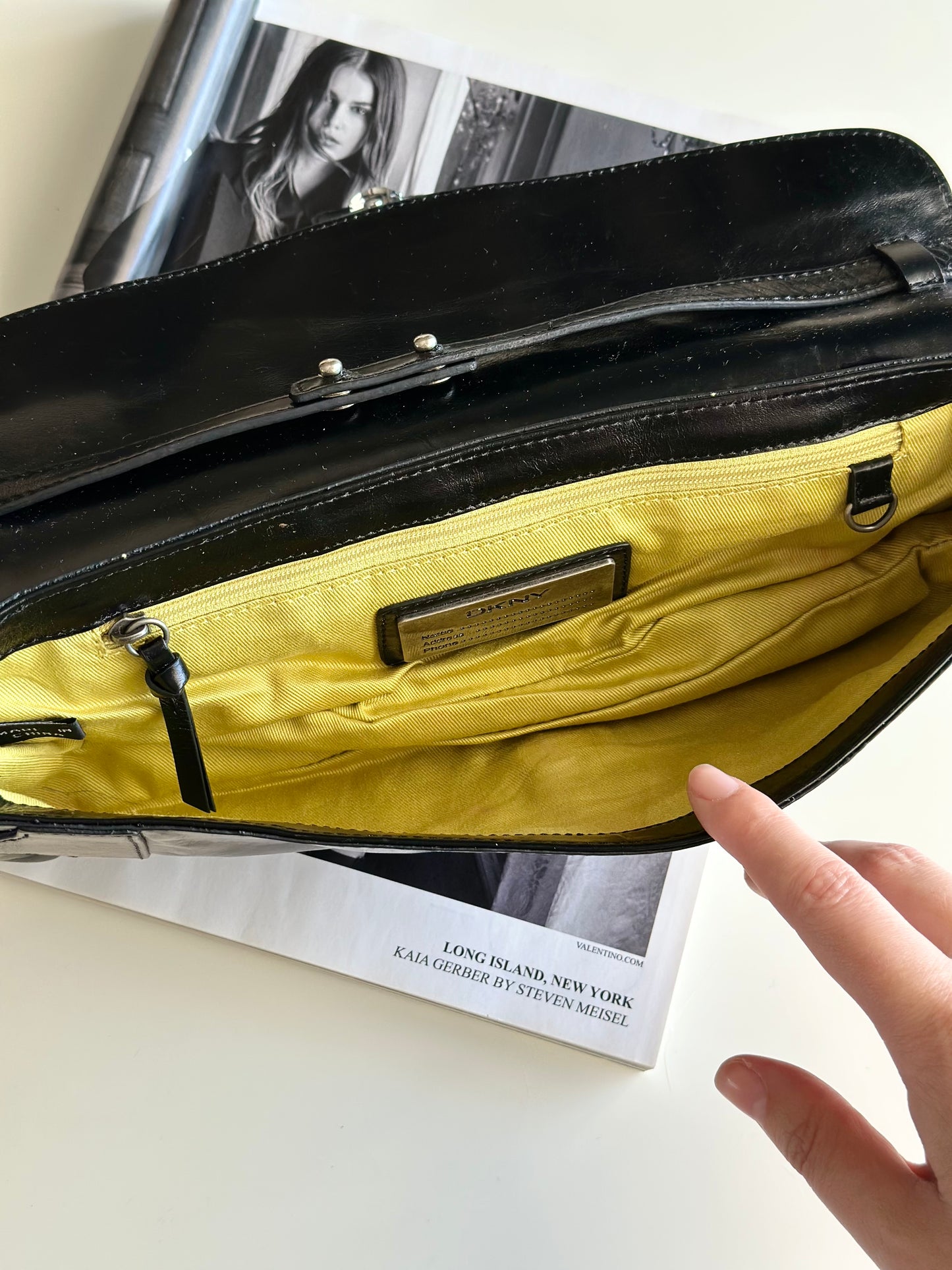 Authentic leather vintage DKNY bag from 2000s
