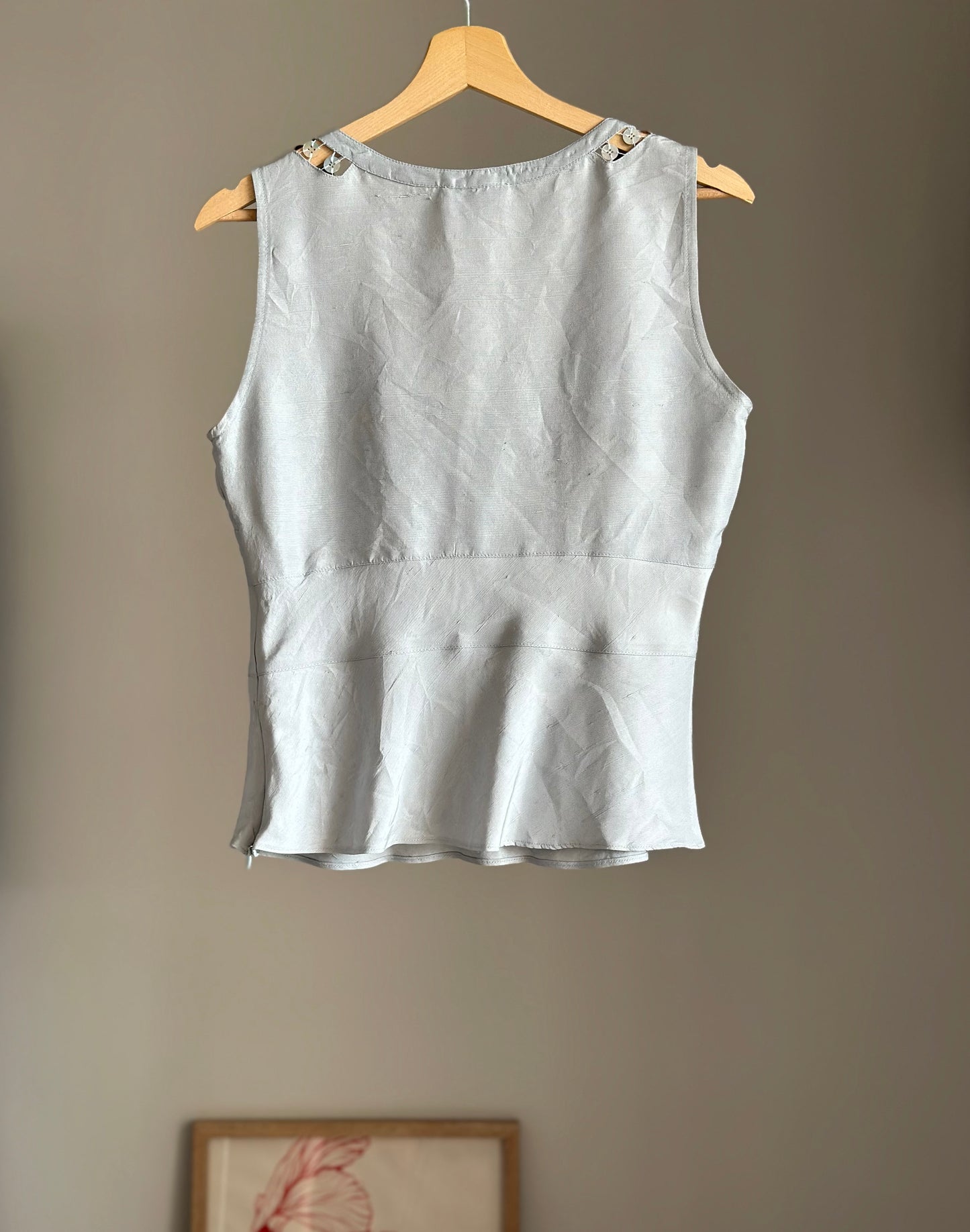 Vintage raw silk silver top by Gerard Darel