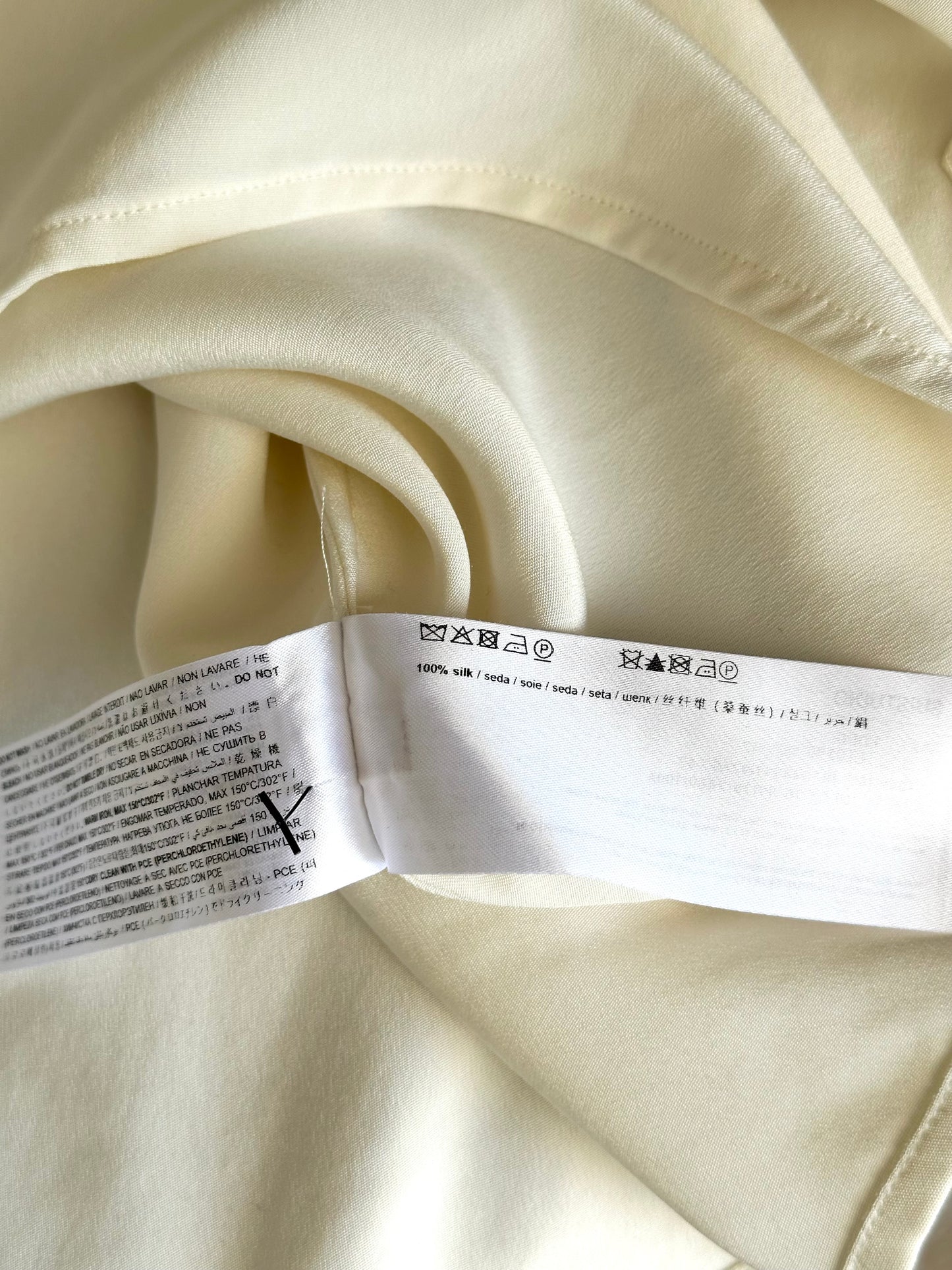 Luxurious 100% silk ivory blouse by Suistudio