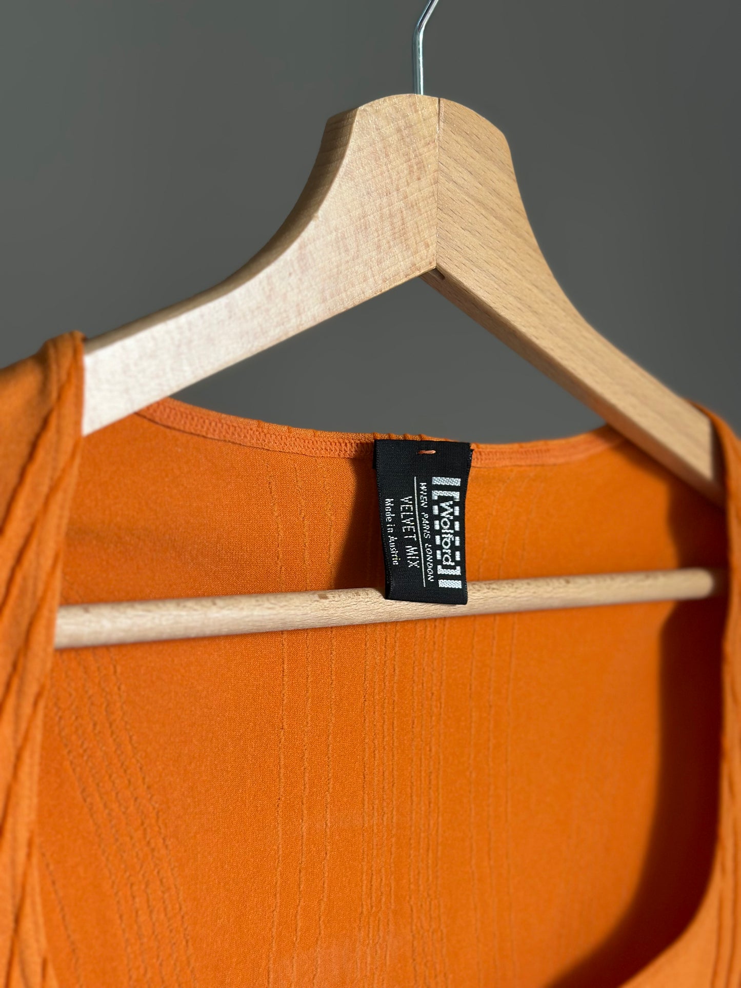 Vintage Wolford top in a striking orange hue
