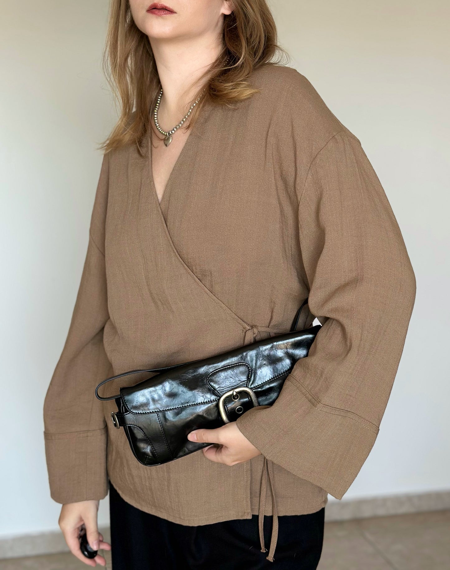 Authentic leather vintage DKNY bag from 2000s