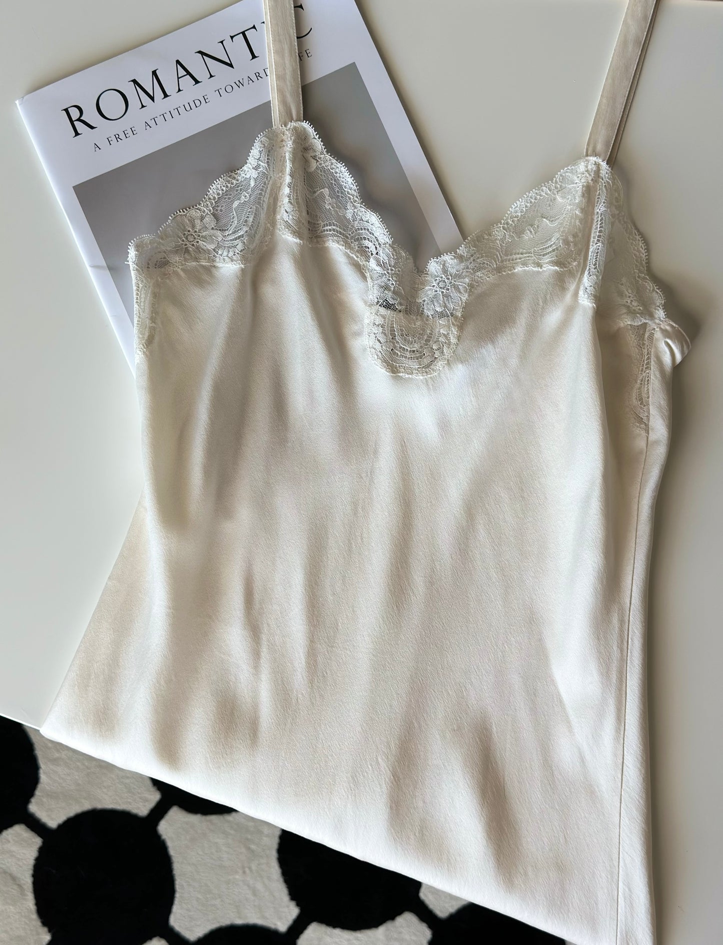 Romantic vintage silk camisole by Emanuelle