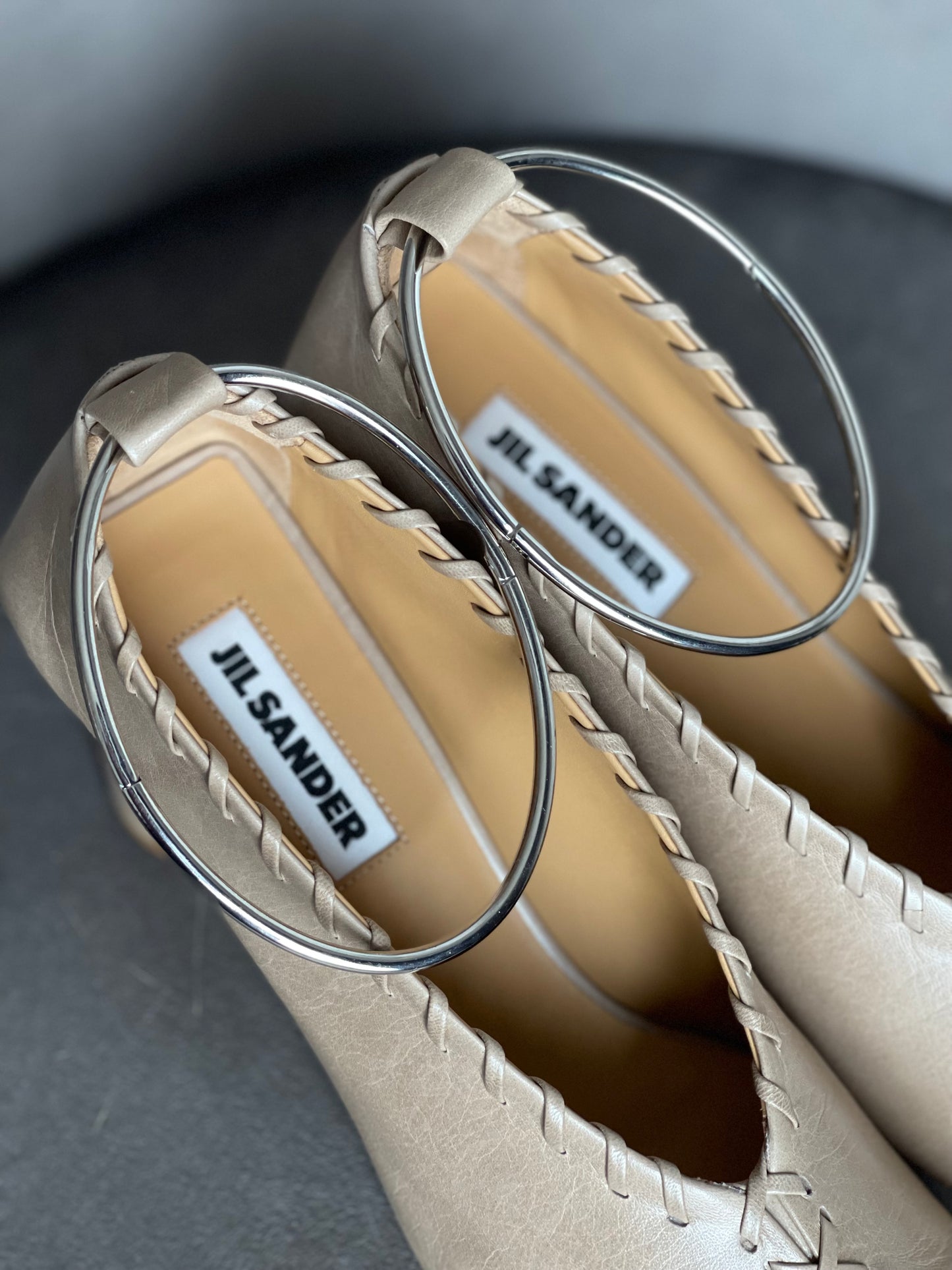 Jil Sander leather shoes with anklets